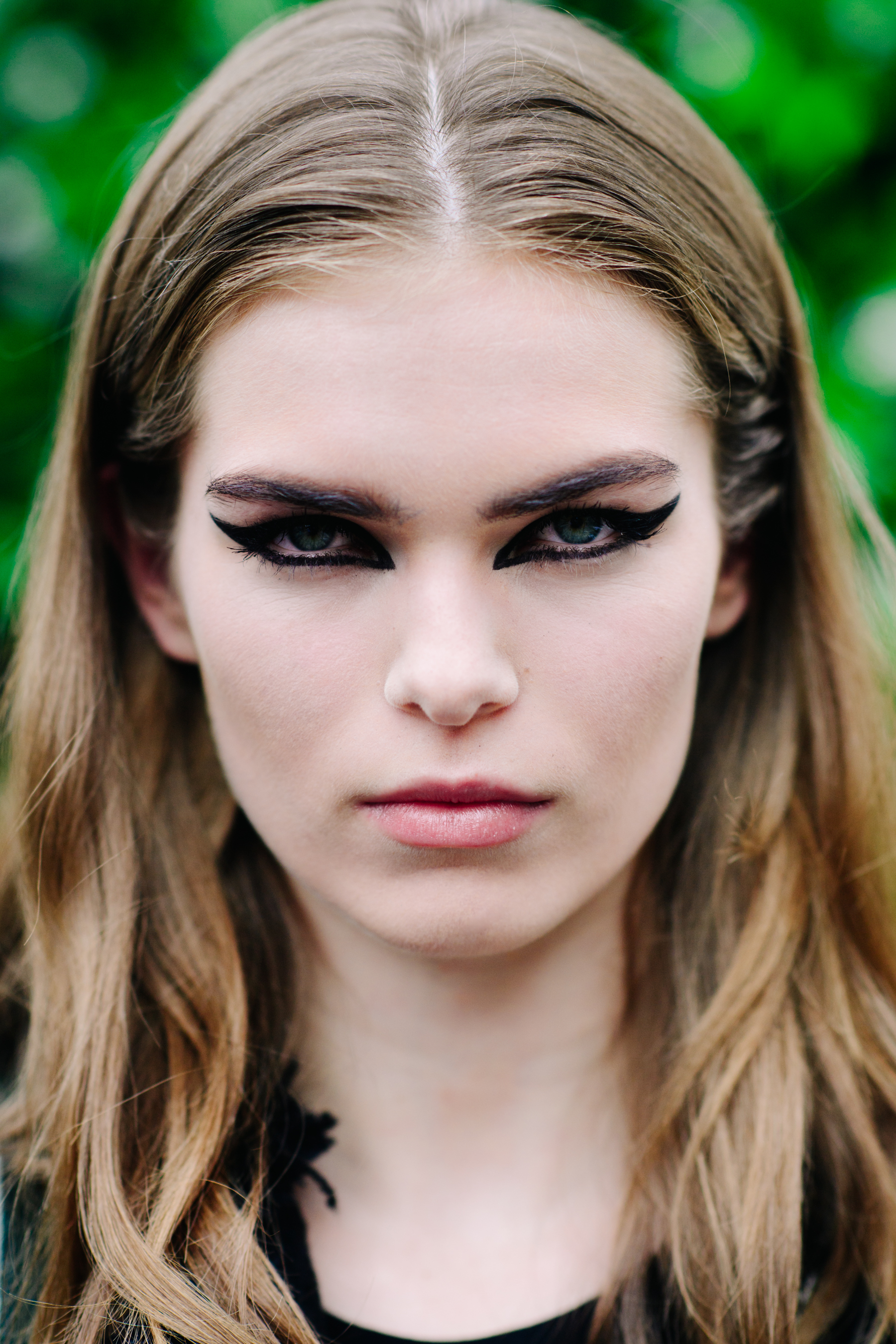 Female model portrait after show
