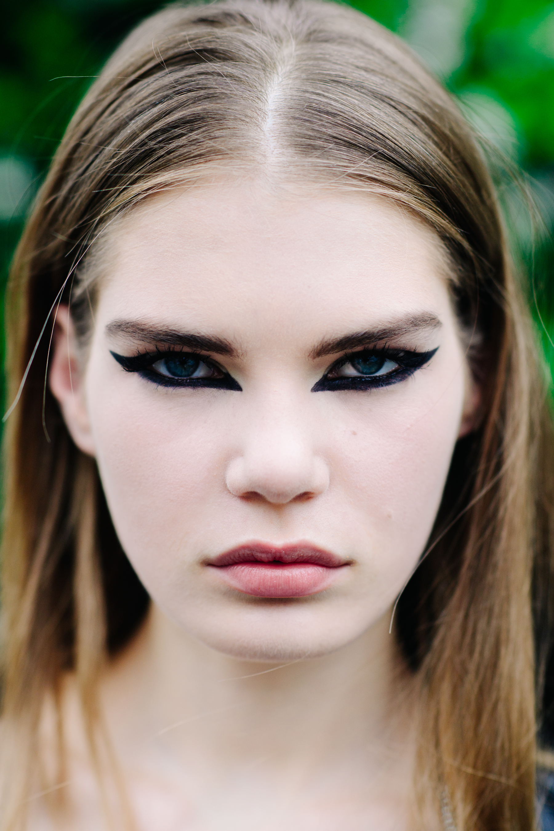 Female model with black eyeliner