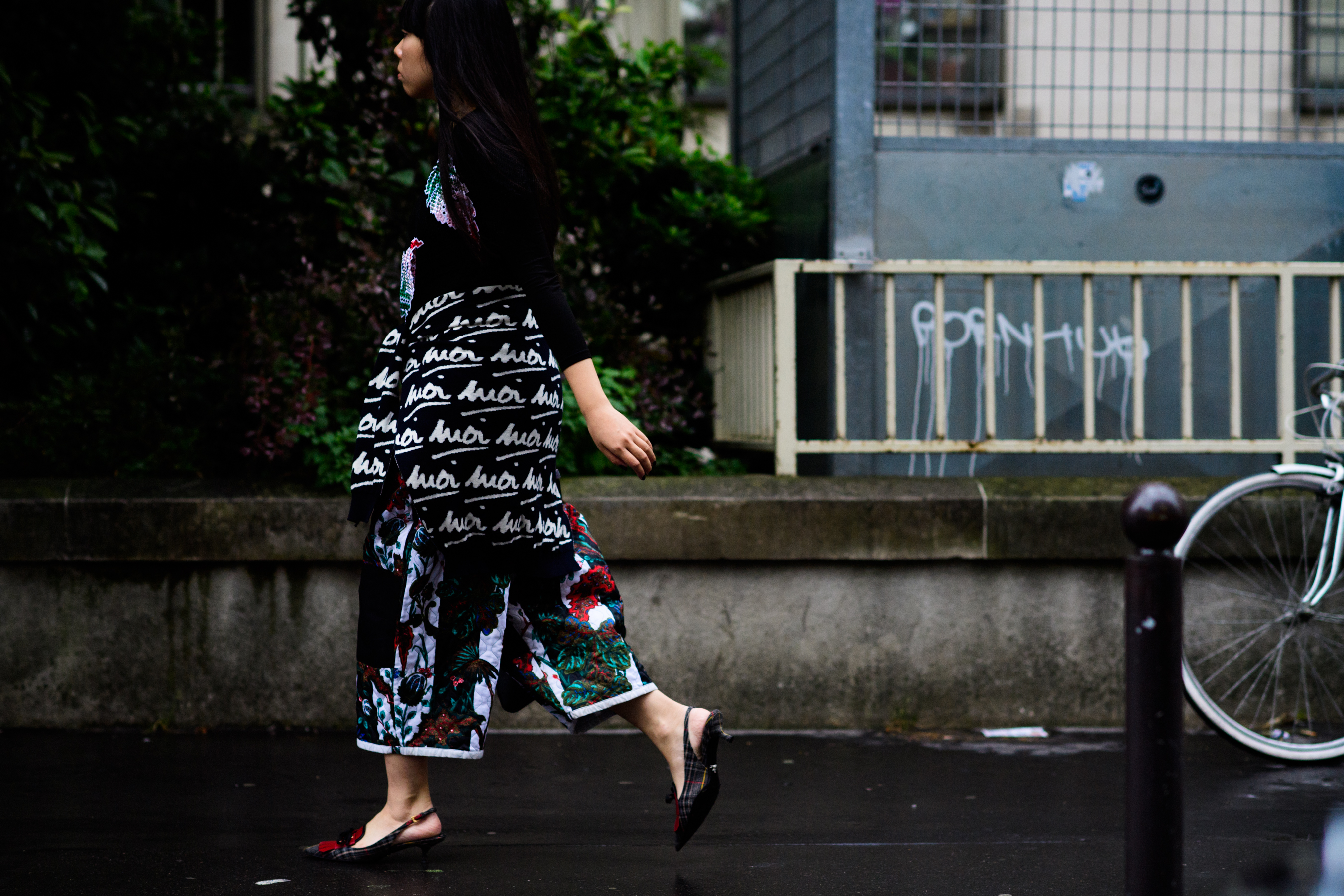 Woman walking to fashion show
