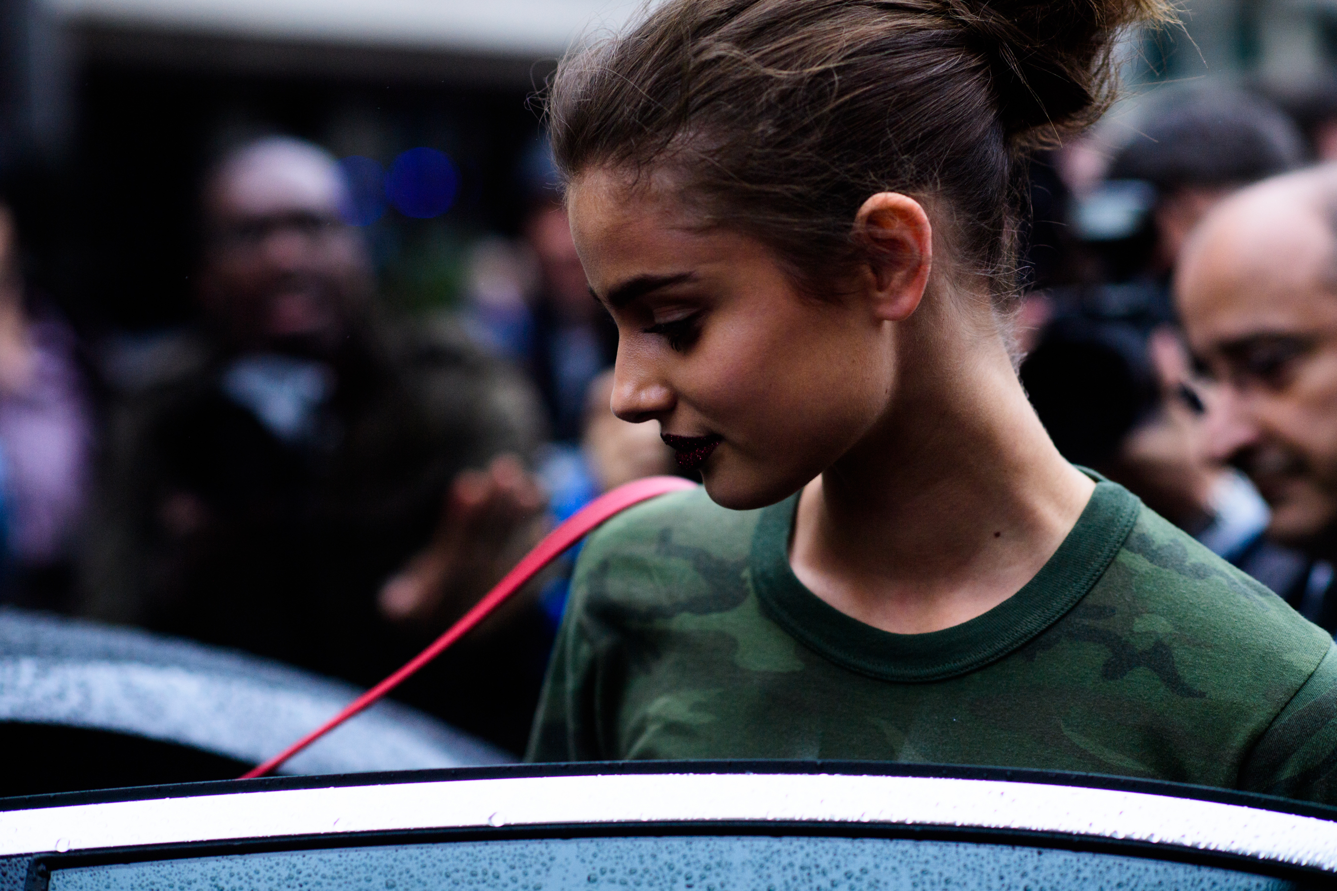 Female model after fashion show