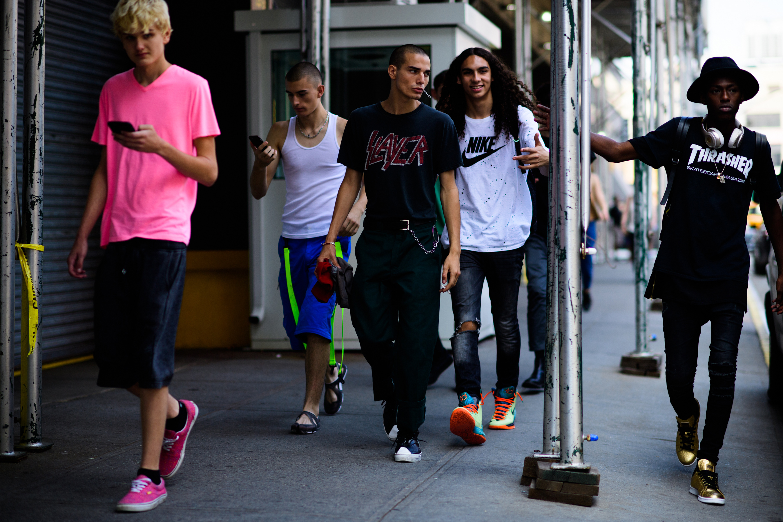 Group of male models at NYFWM