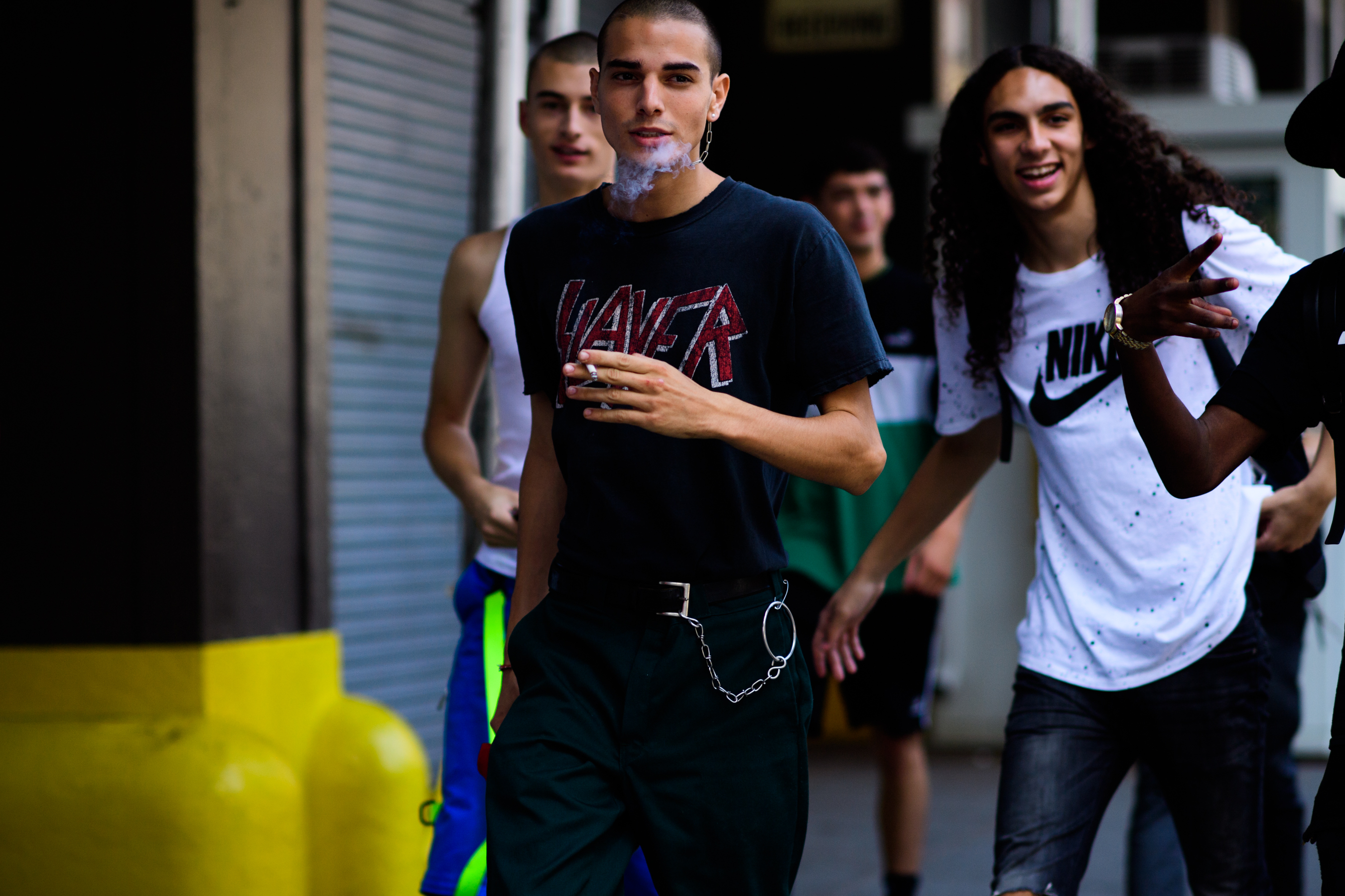Group of male models at NYFWM