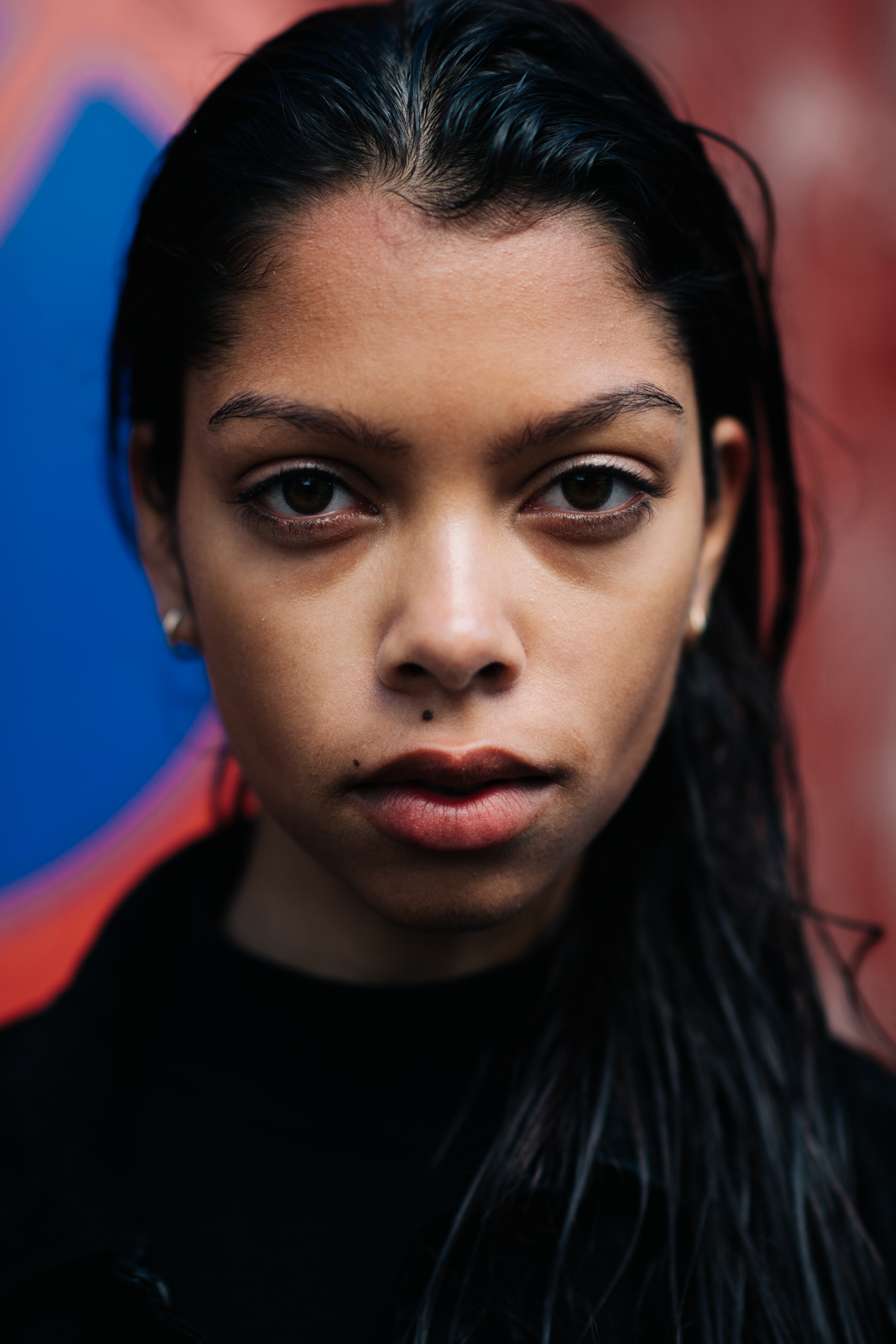 Portrait of beautiful model after show