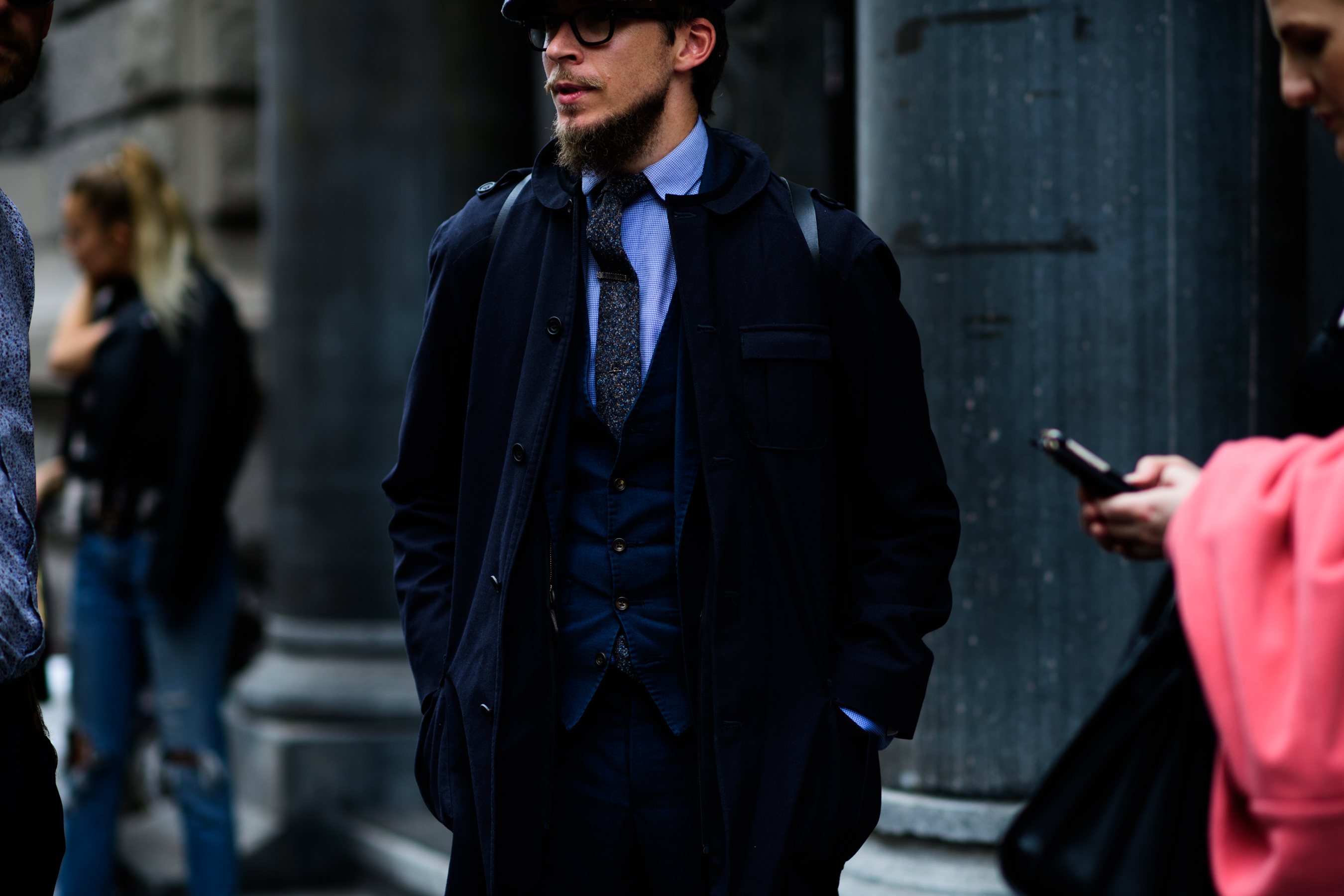 Man wearing classic suit and coat