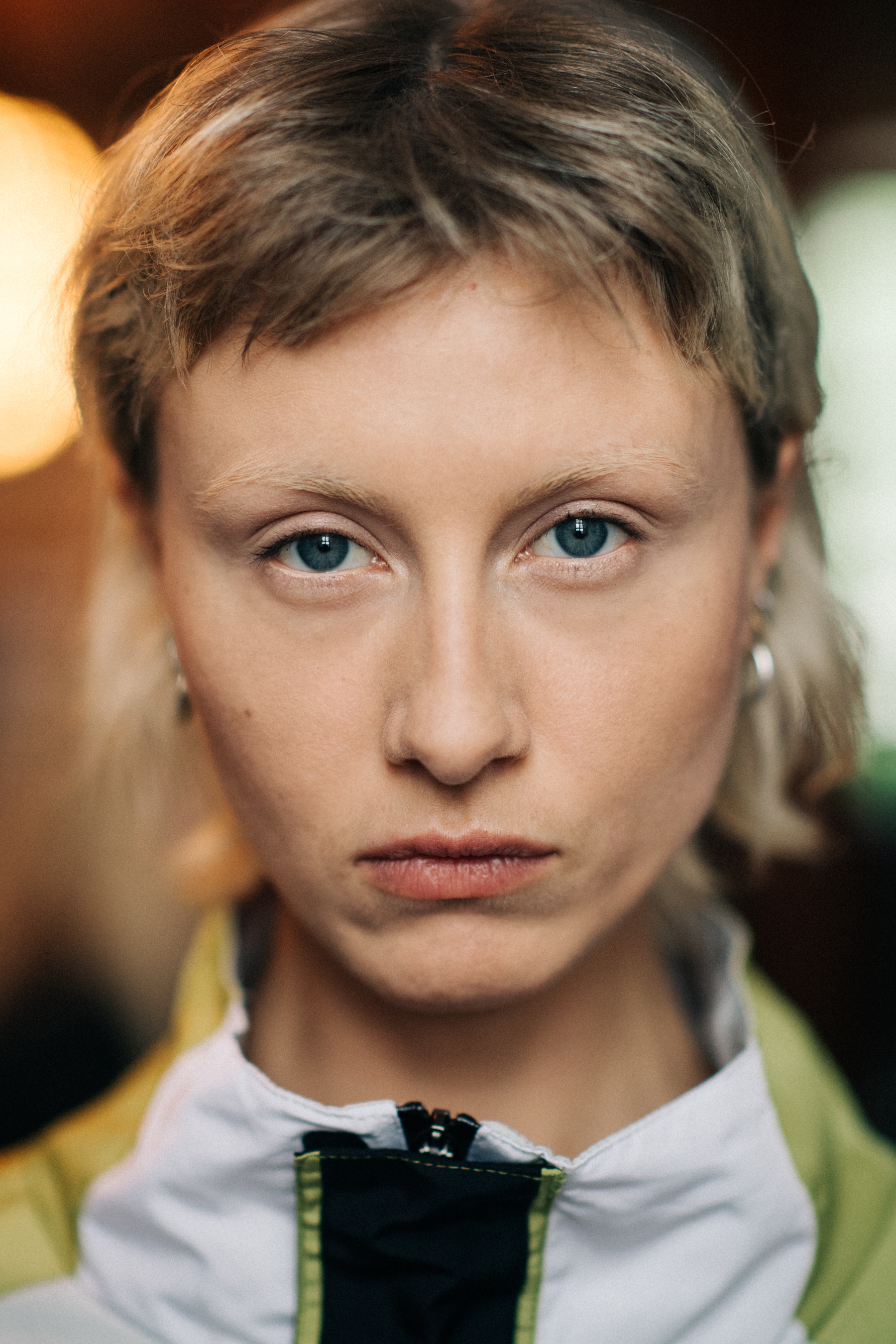 Portrait of a model with short hair
