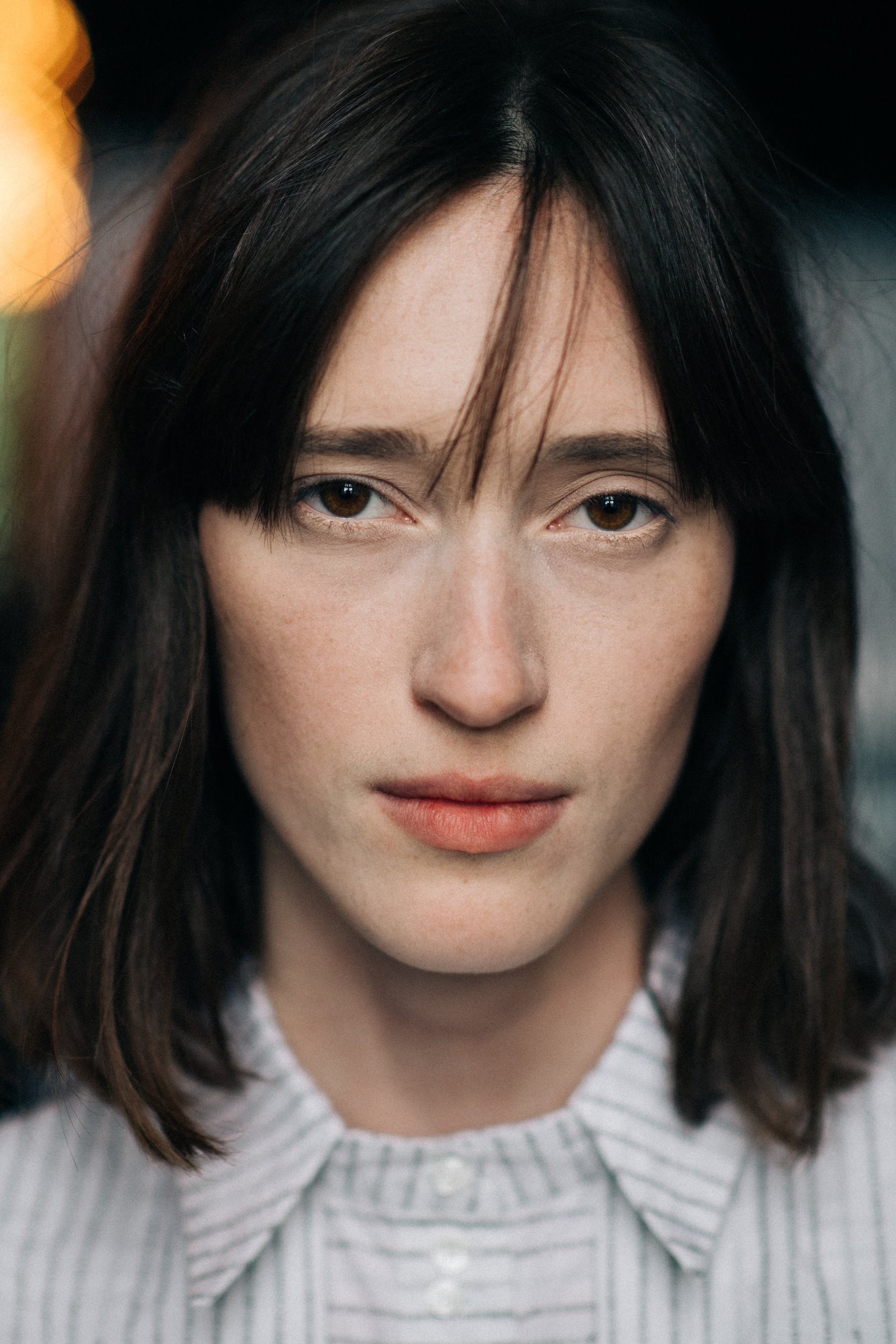 Portrait of a model with bangs