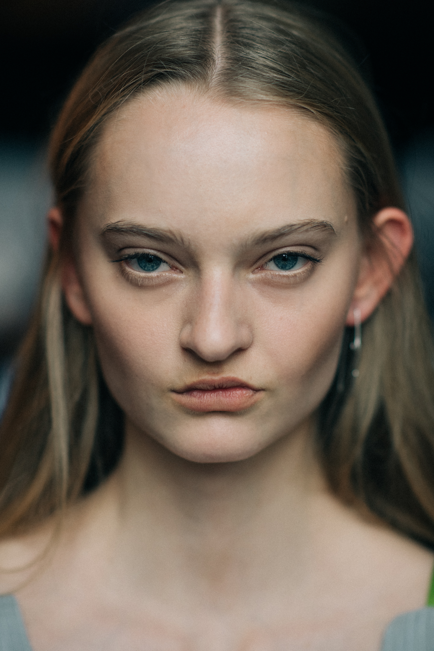Portrait of a model with blue eyes