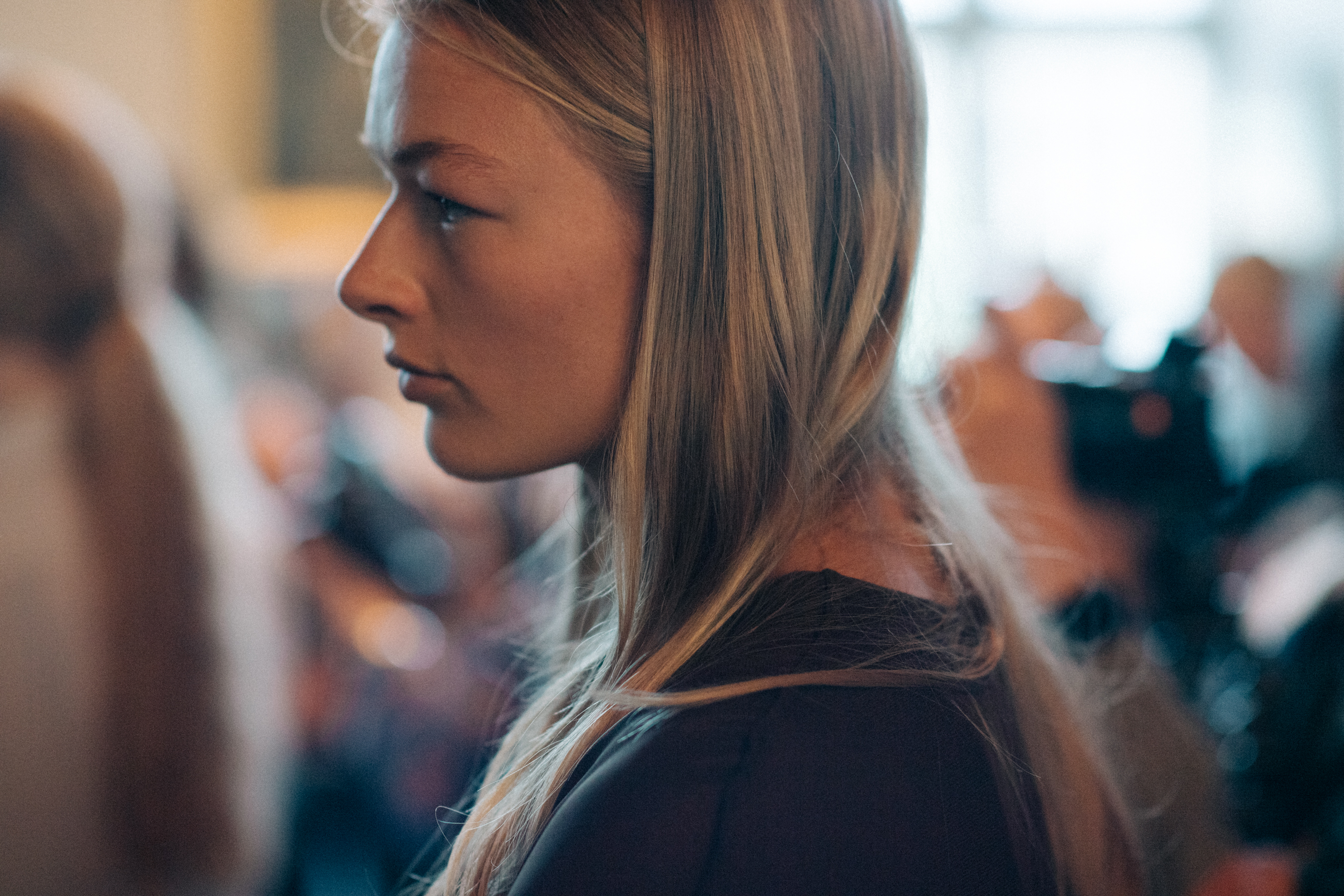 Danish model with blonde hair