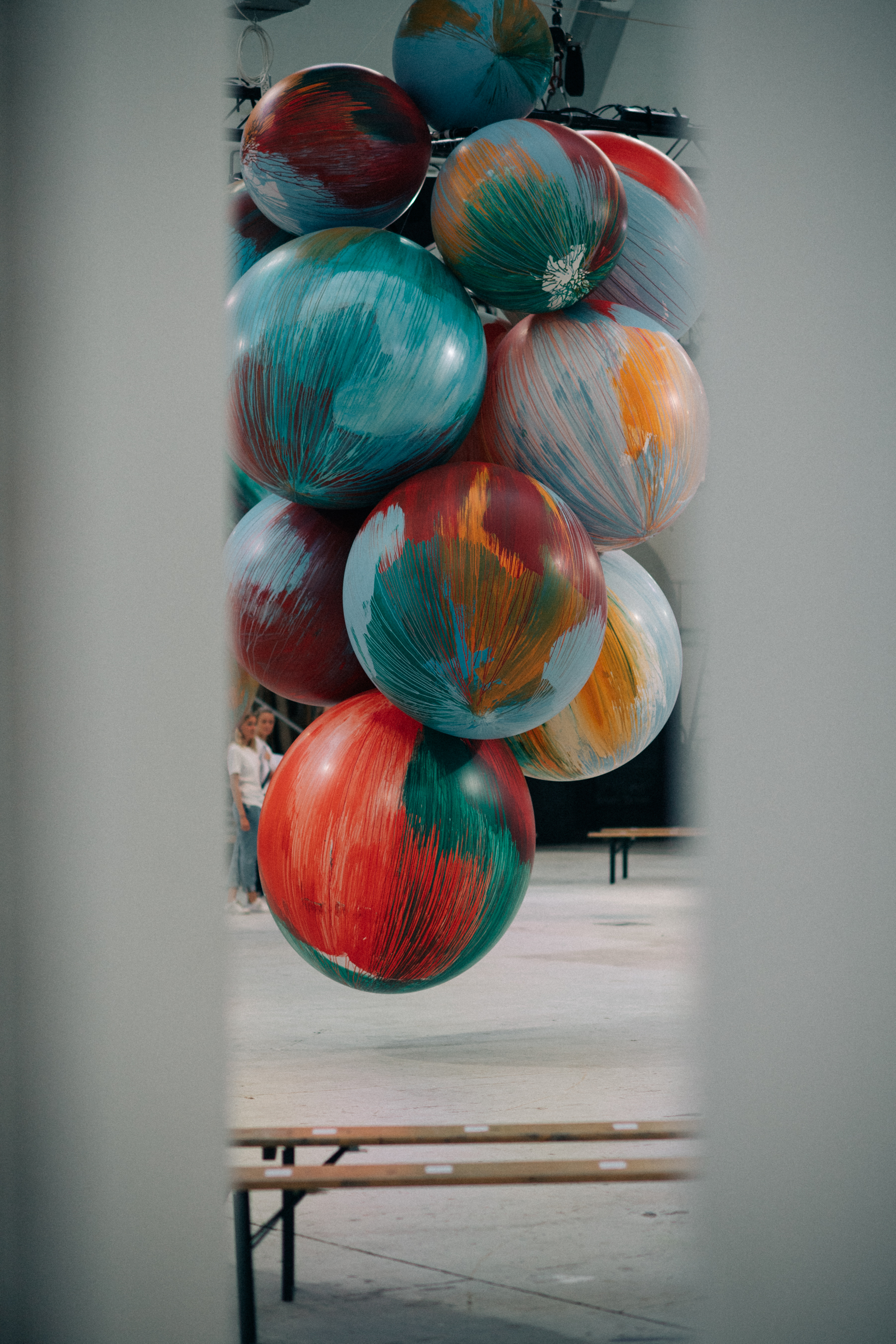 Painted balloons decoration on the runway