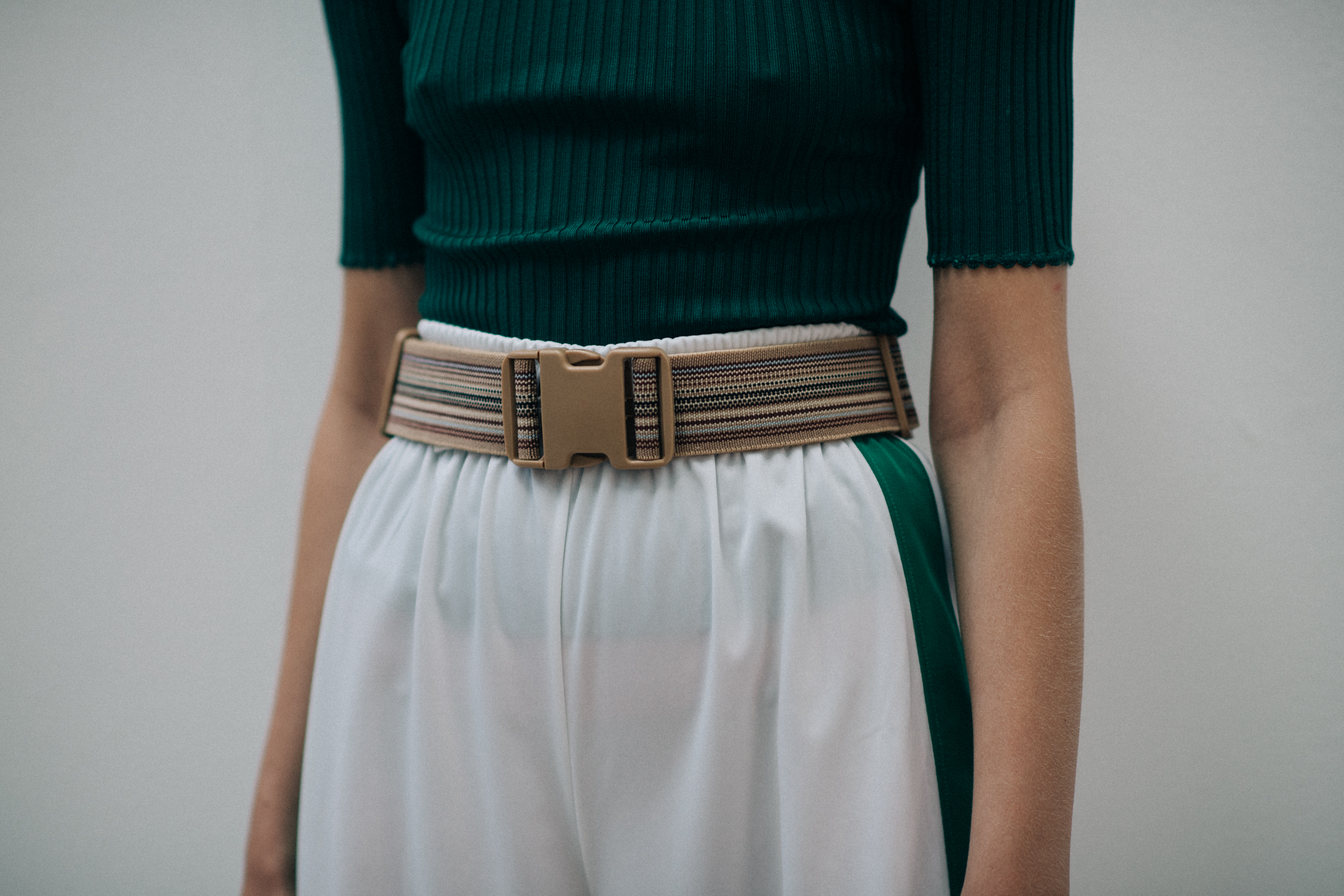 Danish model wearing green shirt