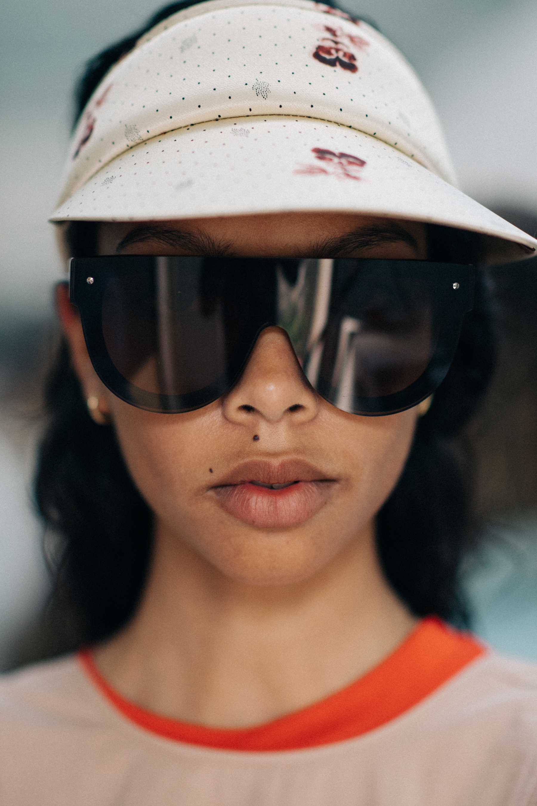 Portrait of a model wearing glasses
