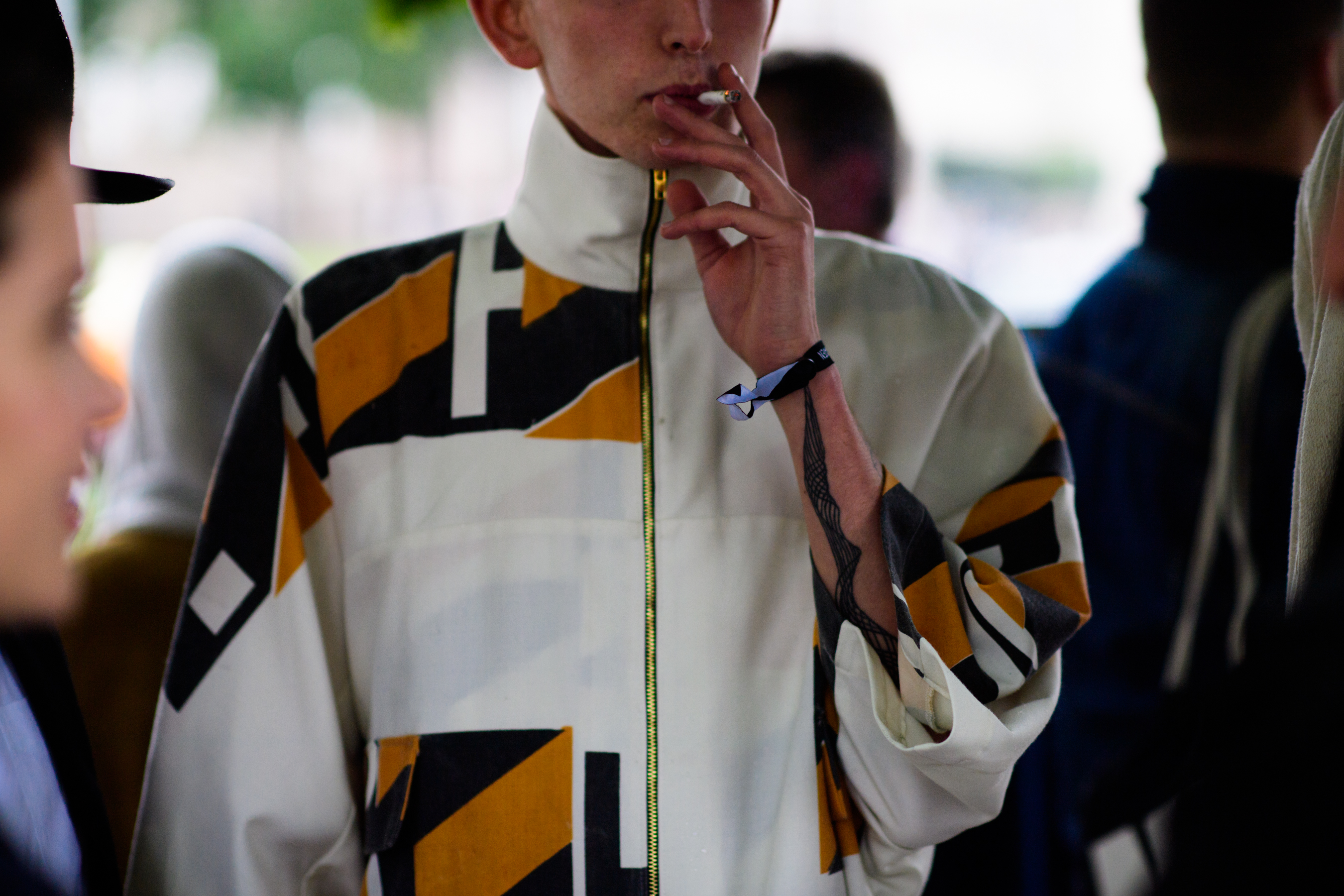 Man wearing colourful jumpsuit