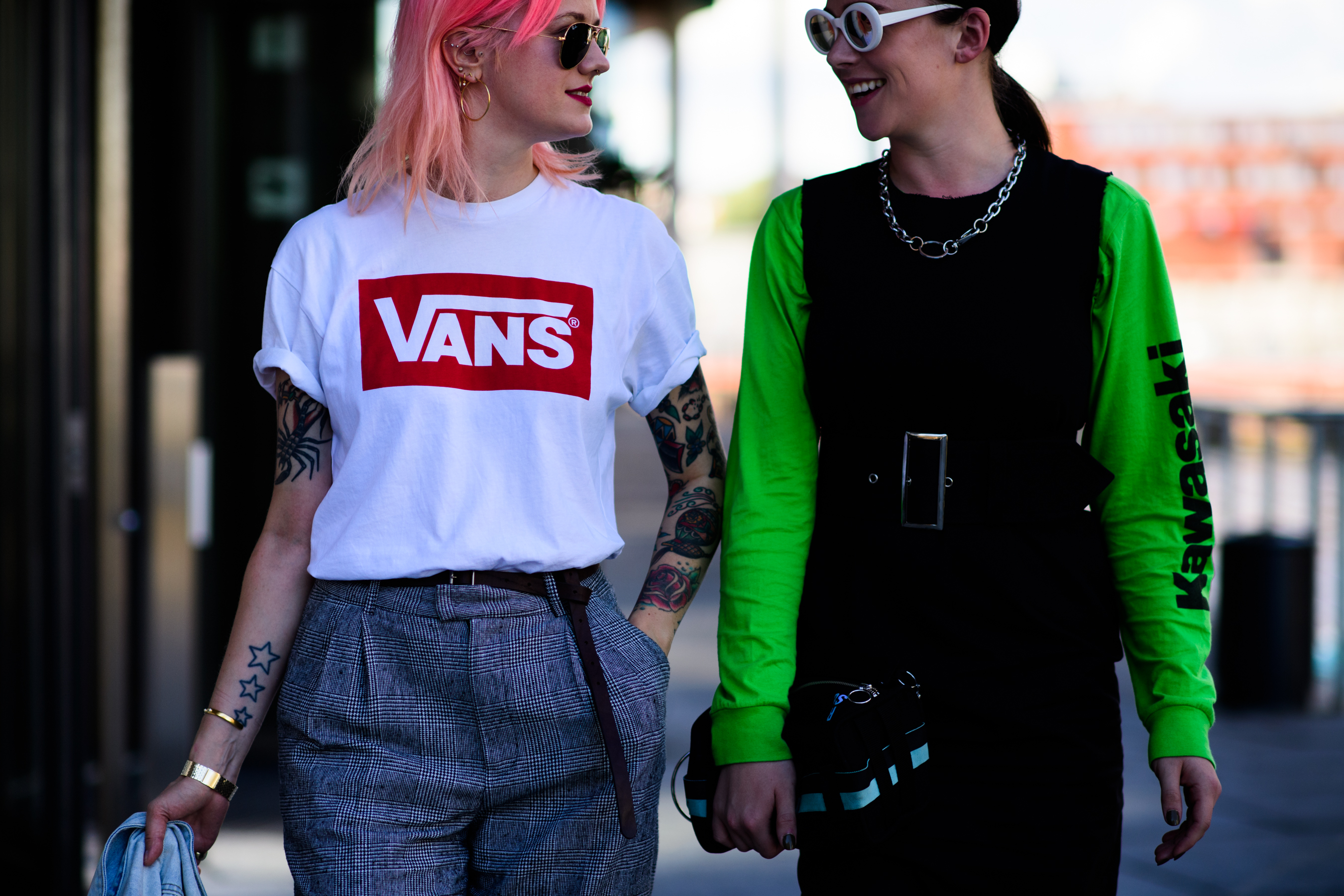 Two women wearing glasses