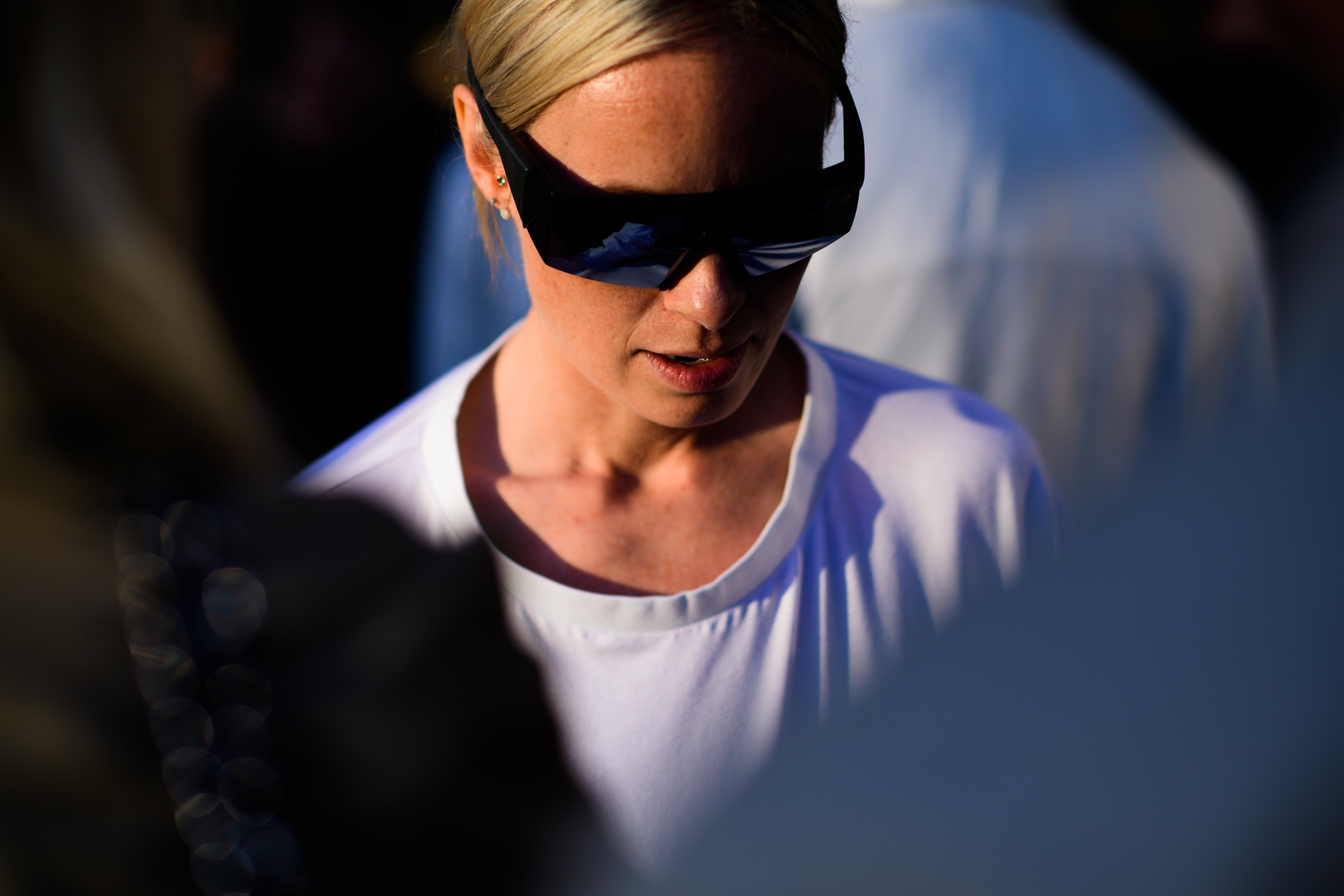 Woman wearing futuristic glasses