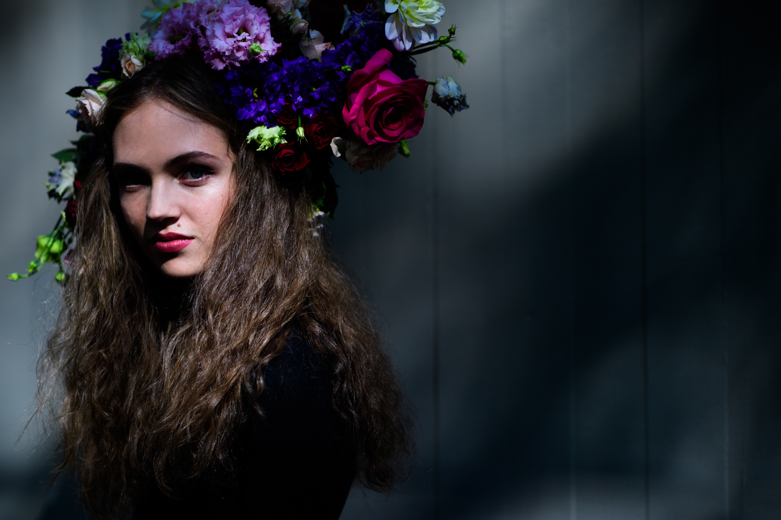 Model with flowers in her hair