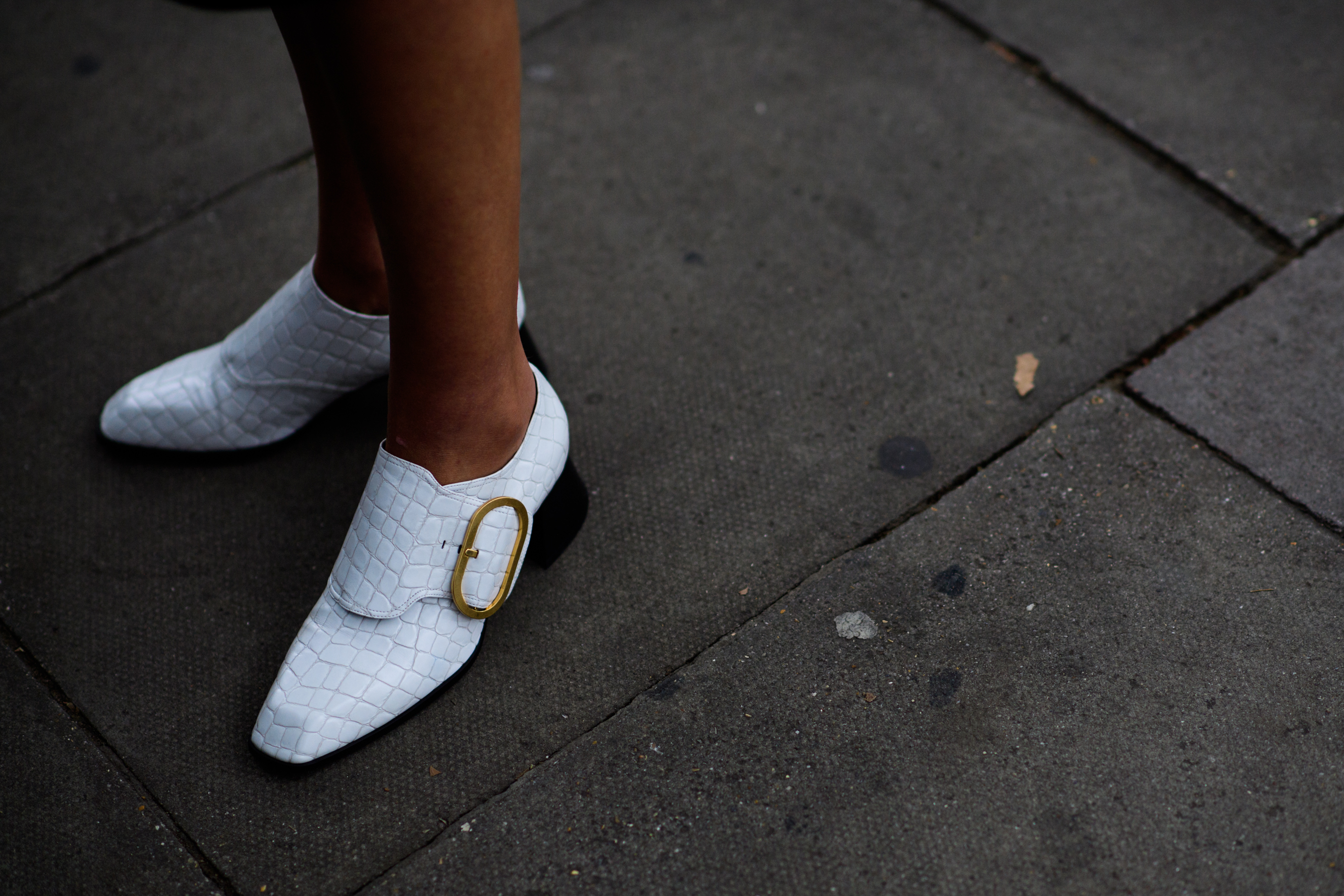 Woman with white shoes