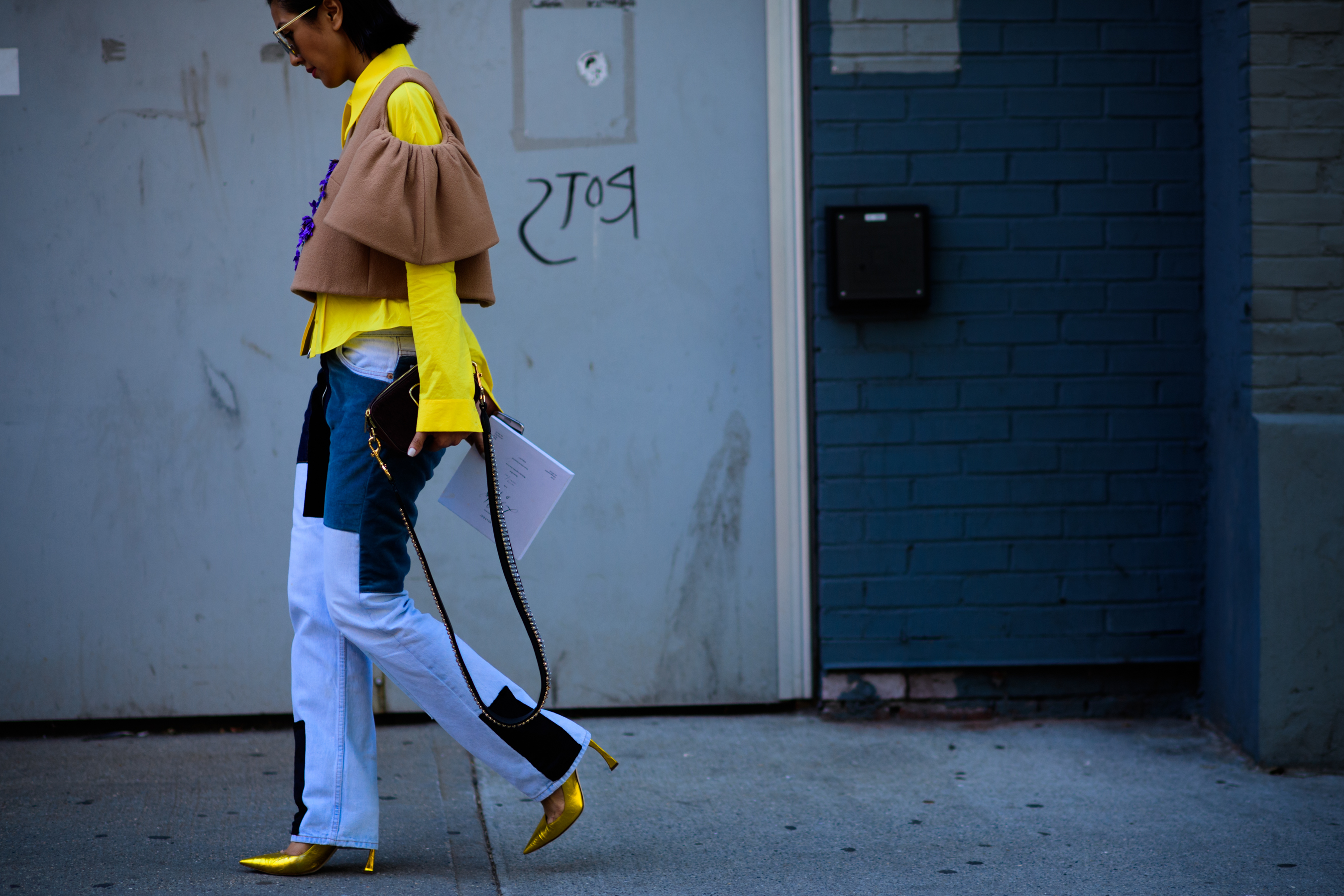 Woman wearing yellow top after show