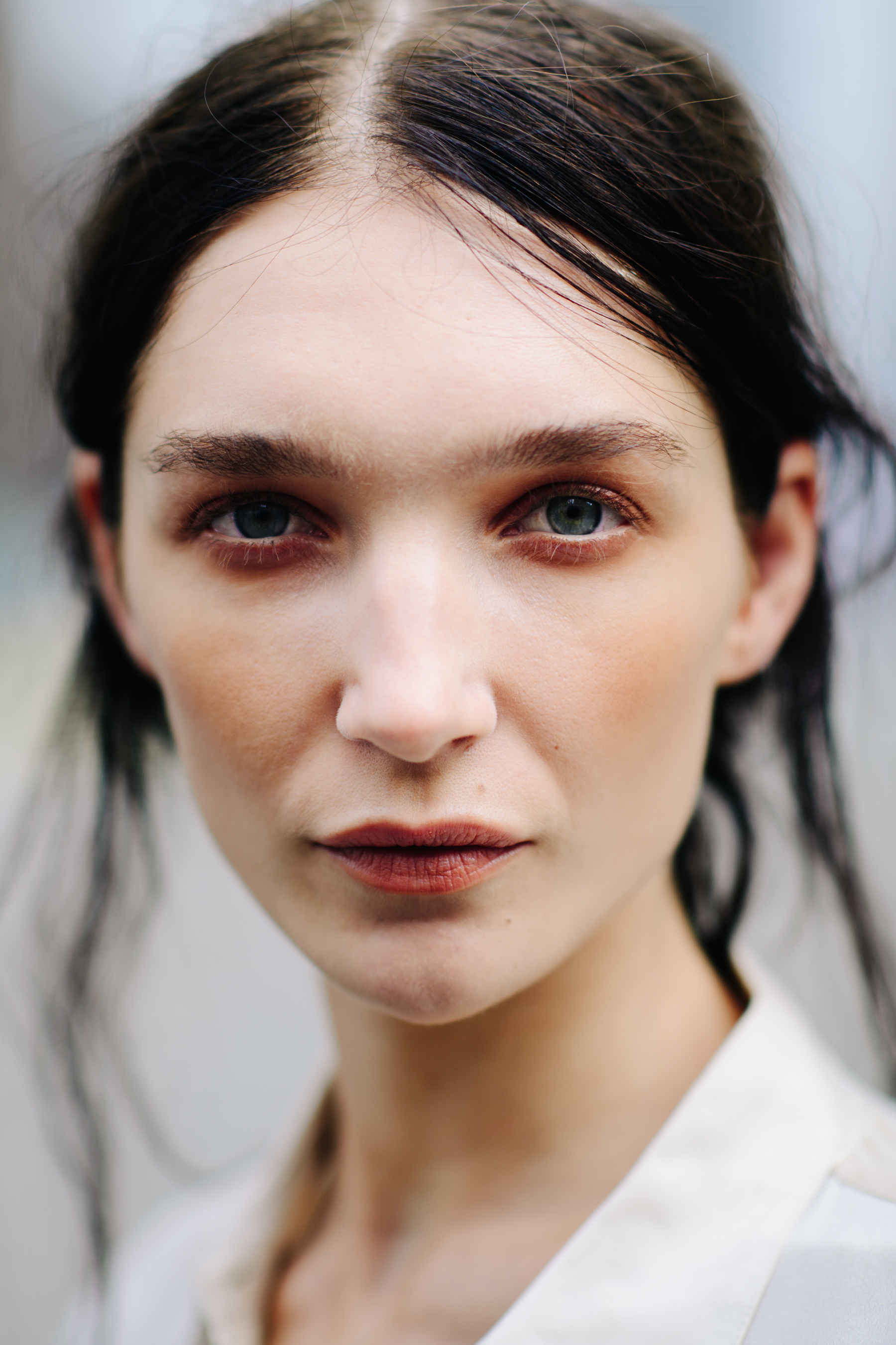 Portrait of a woman with blue eyes