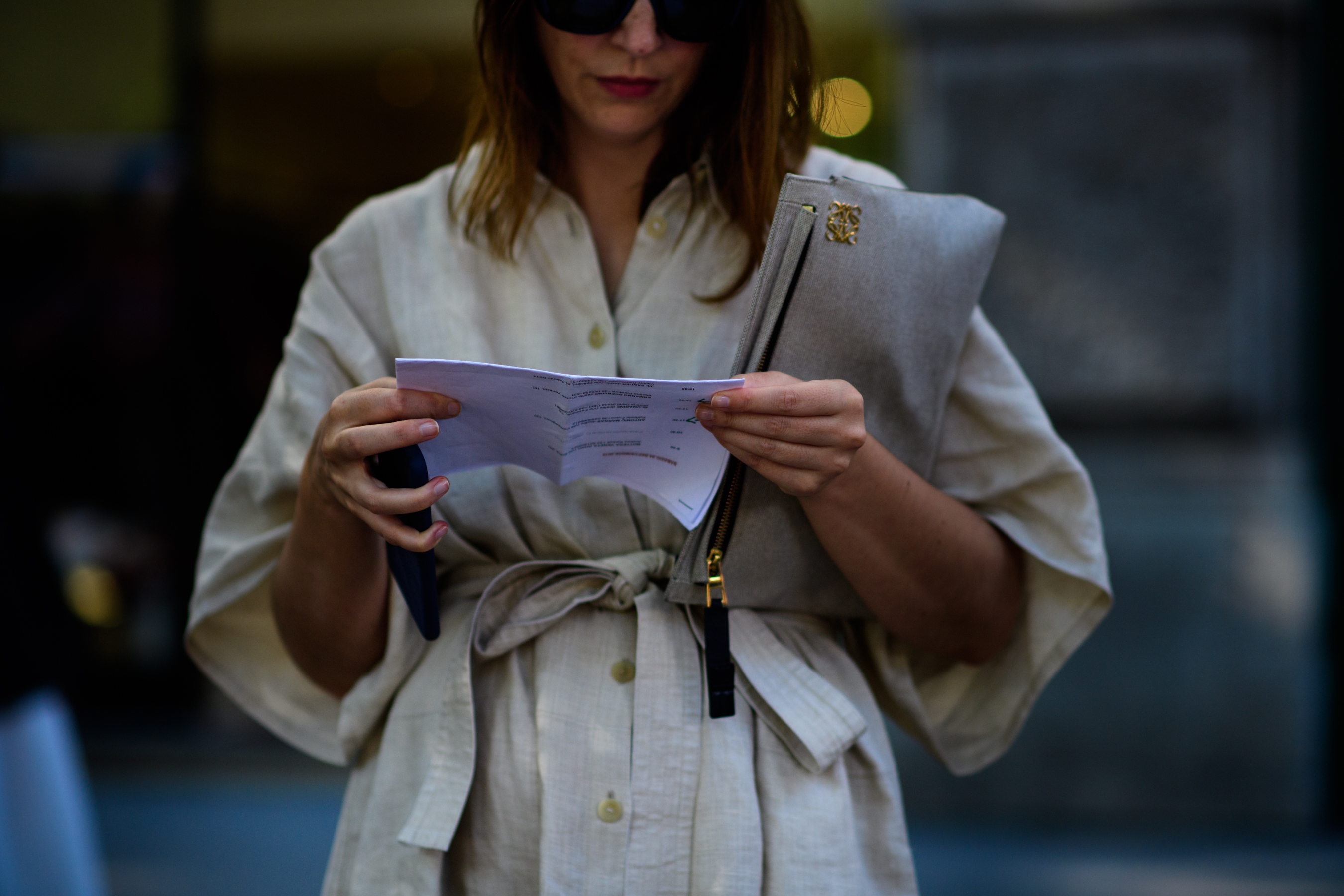Woman wearing beige coat