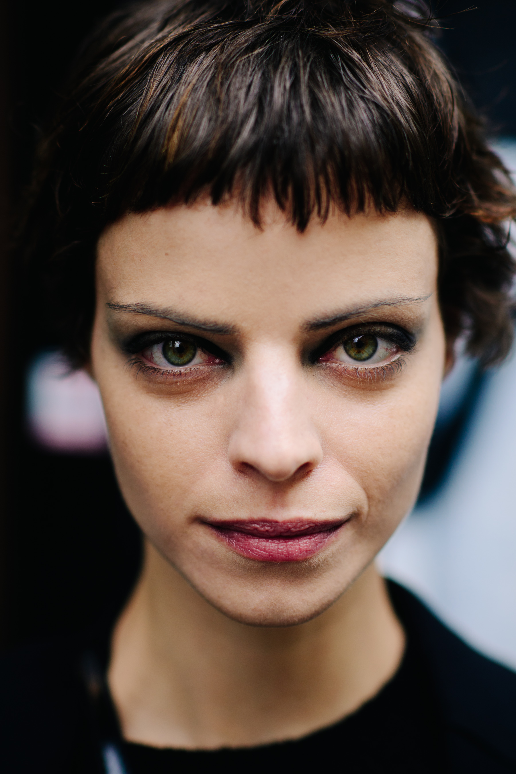 Portrait of a model with short hair