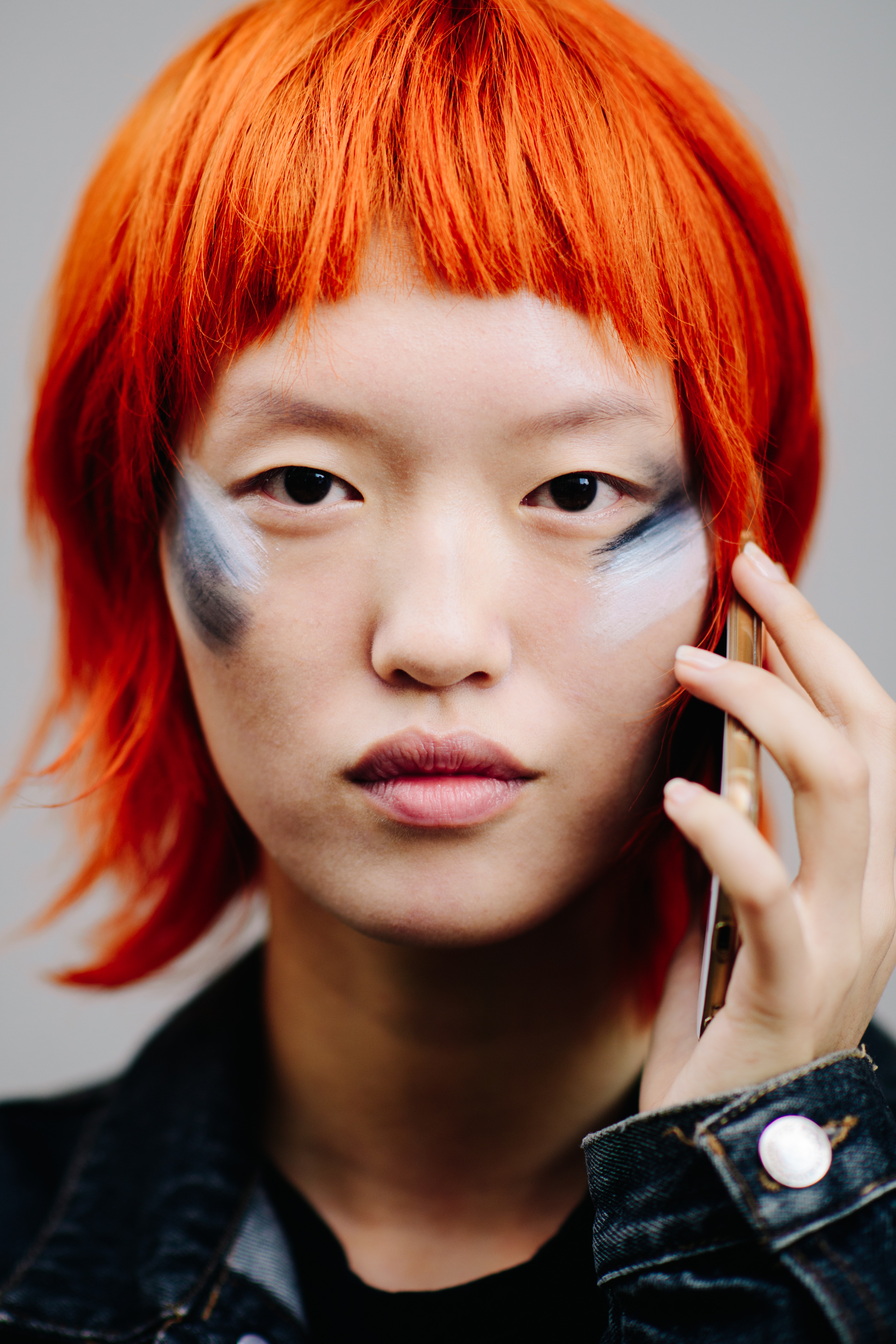 Portrai tof model with bright red hair