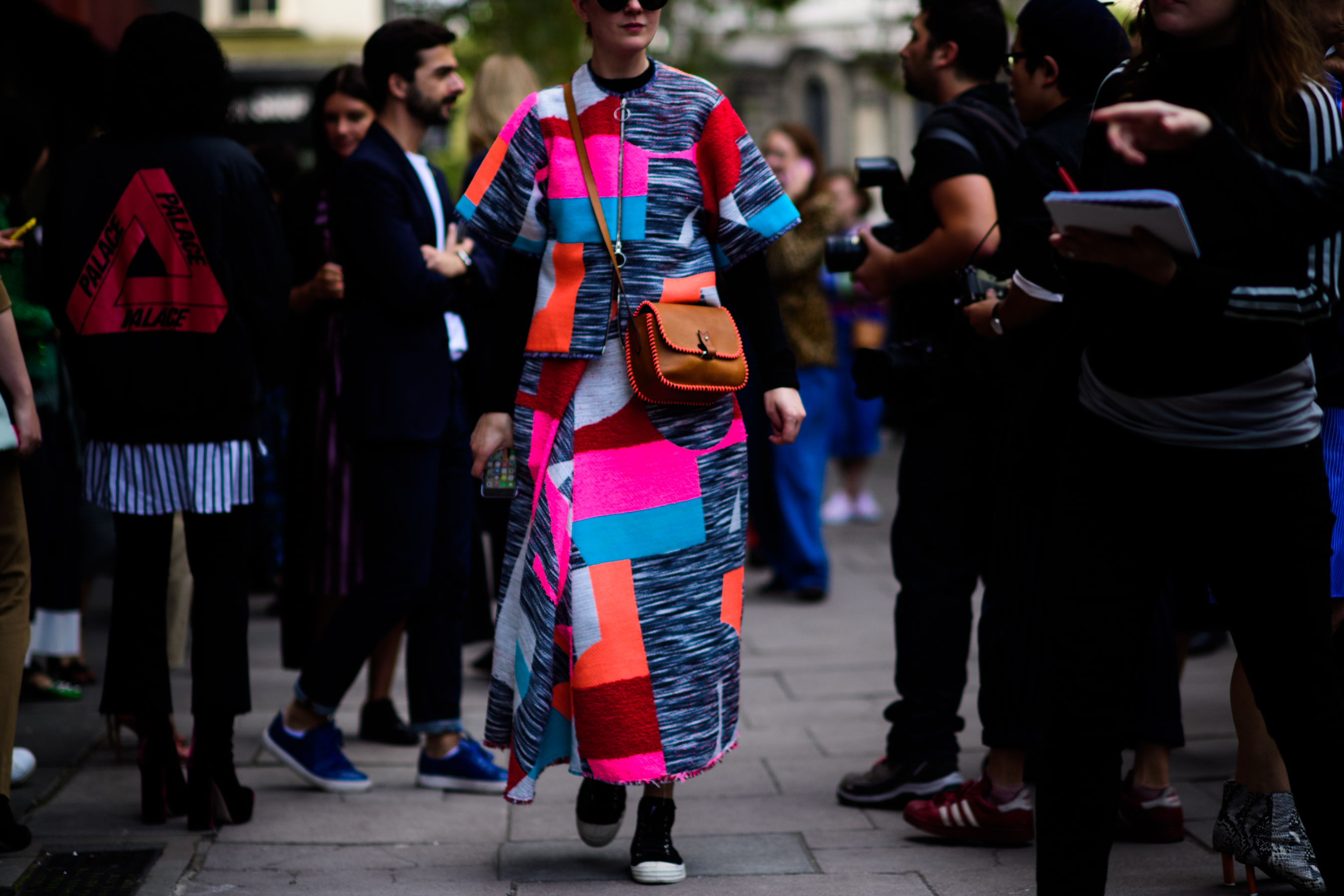 Woman wearing colourful outfit