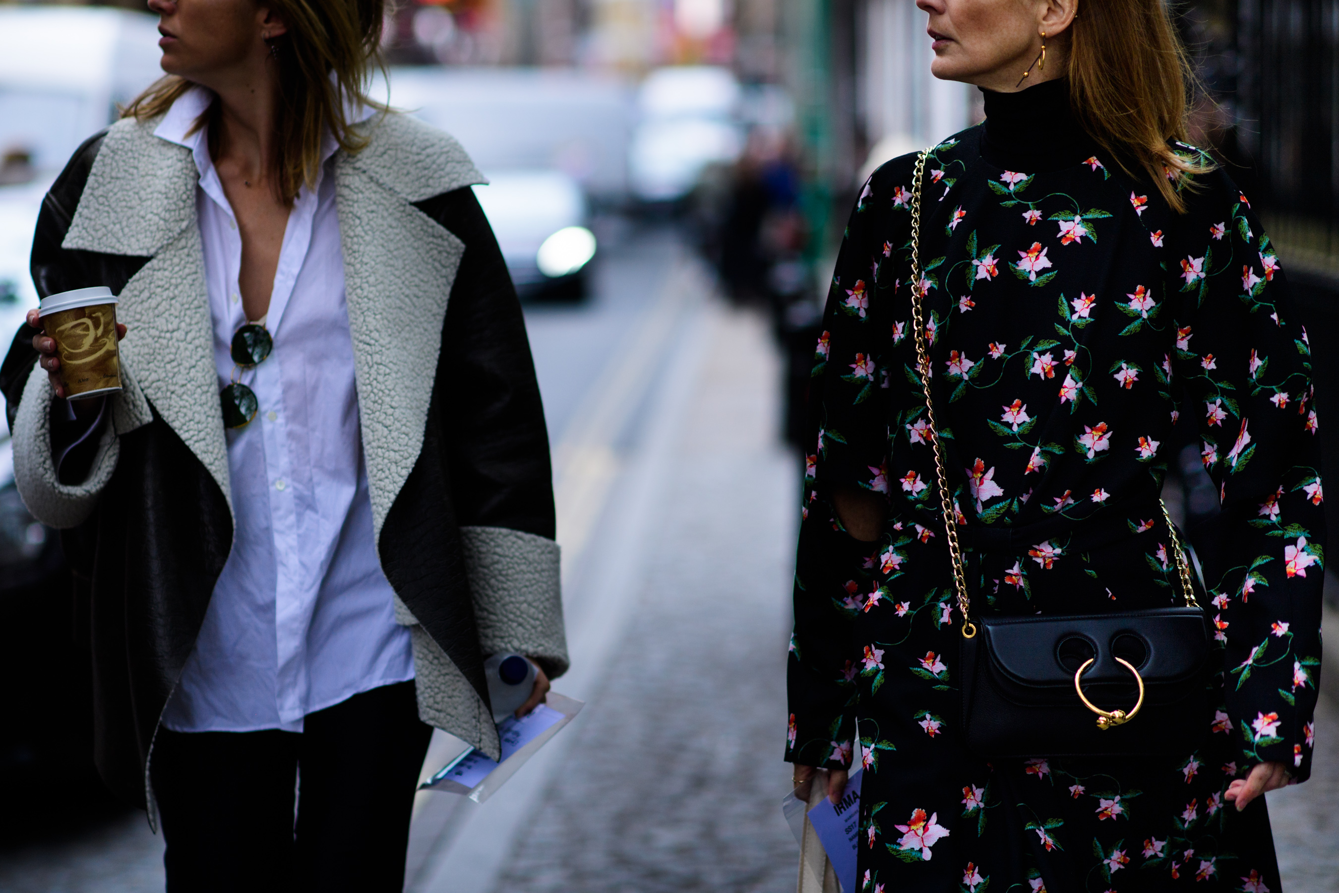 Two women attending LFW