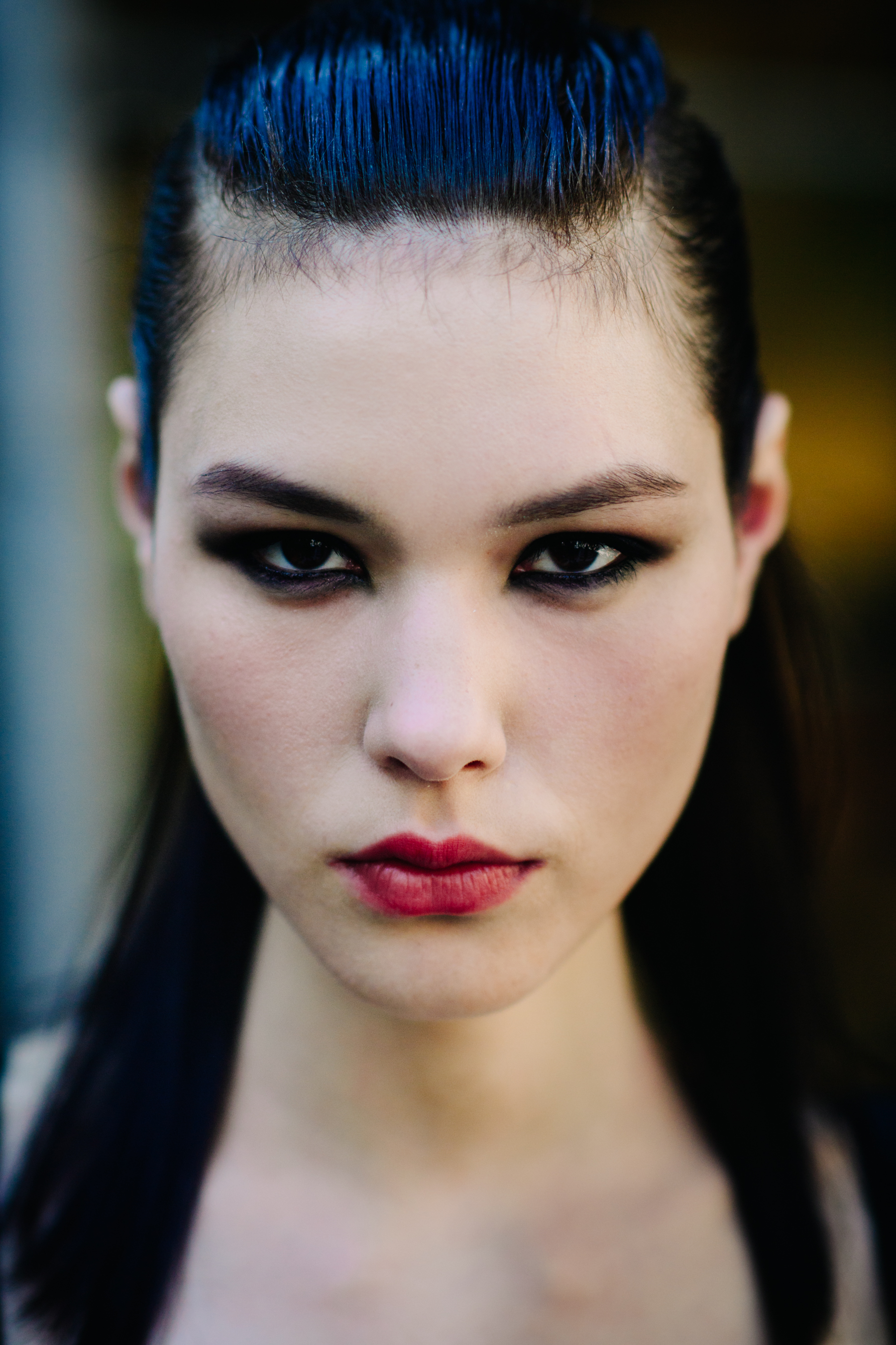Portrait of a model with sleek hair