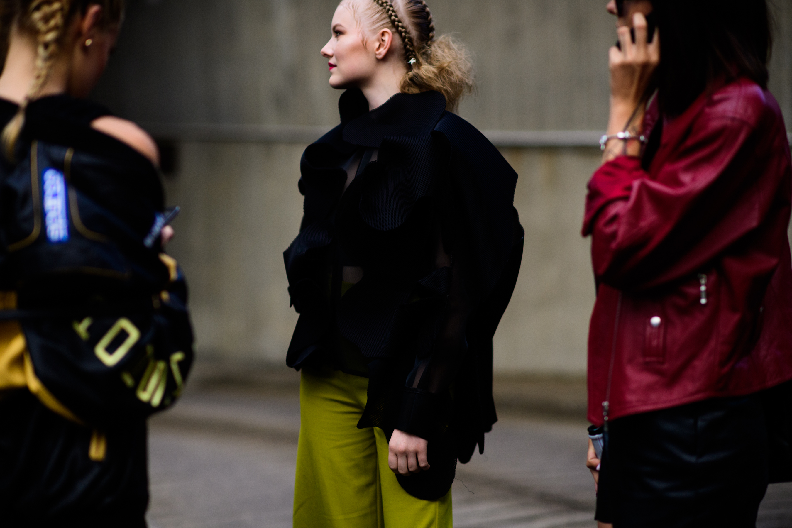 Model with braided blonde hair