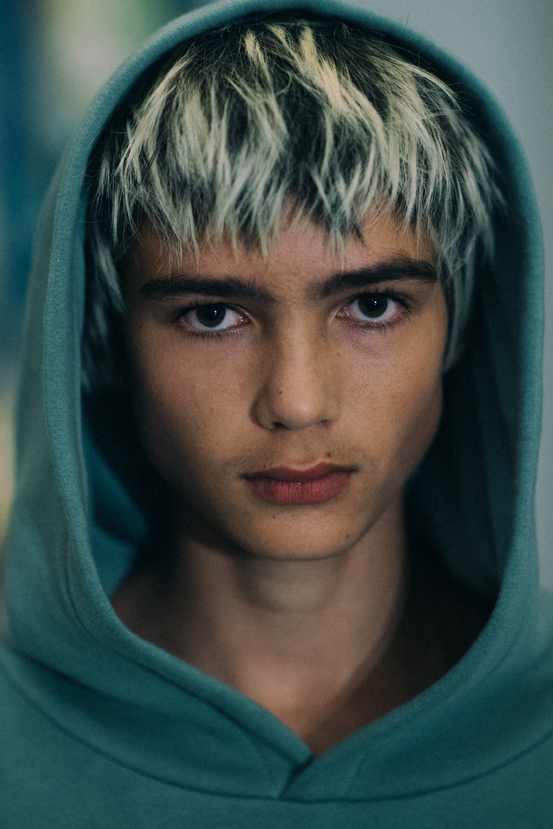Portrait of male model before the show