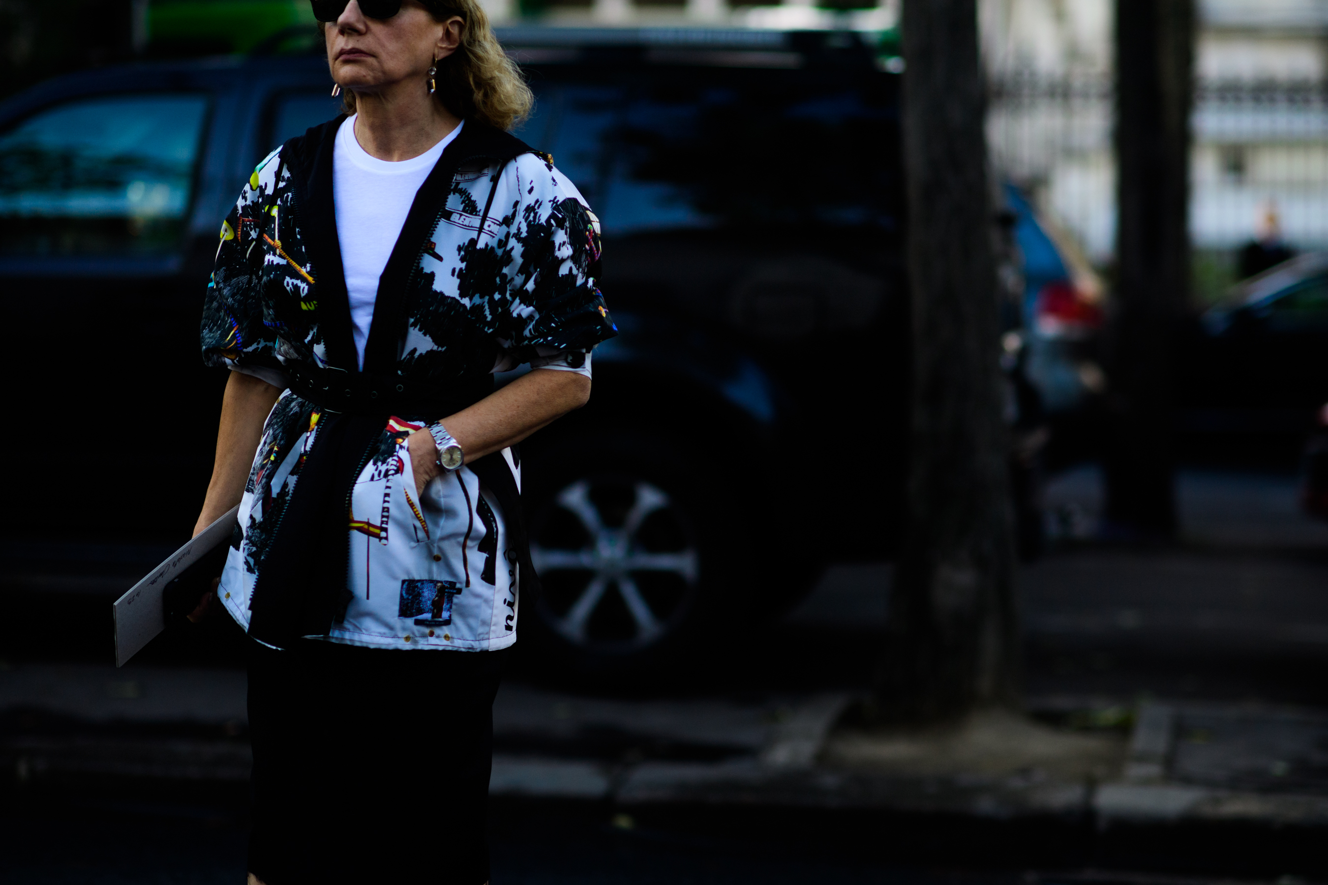 Woman wearing Prada outfit