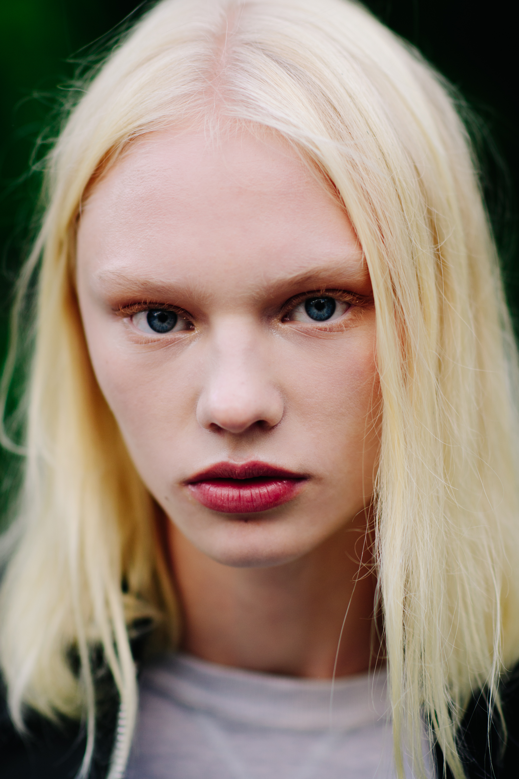 Portrait of model with blond hair