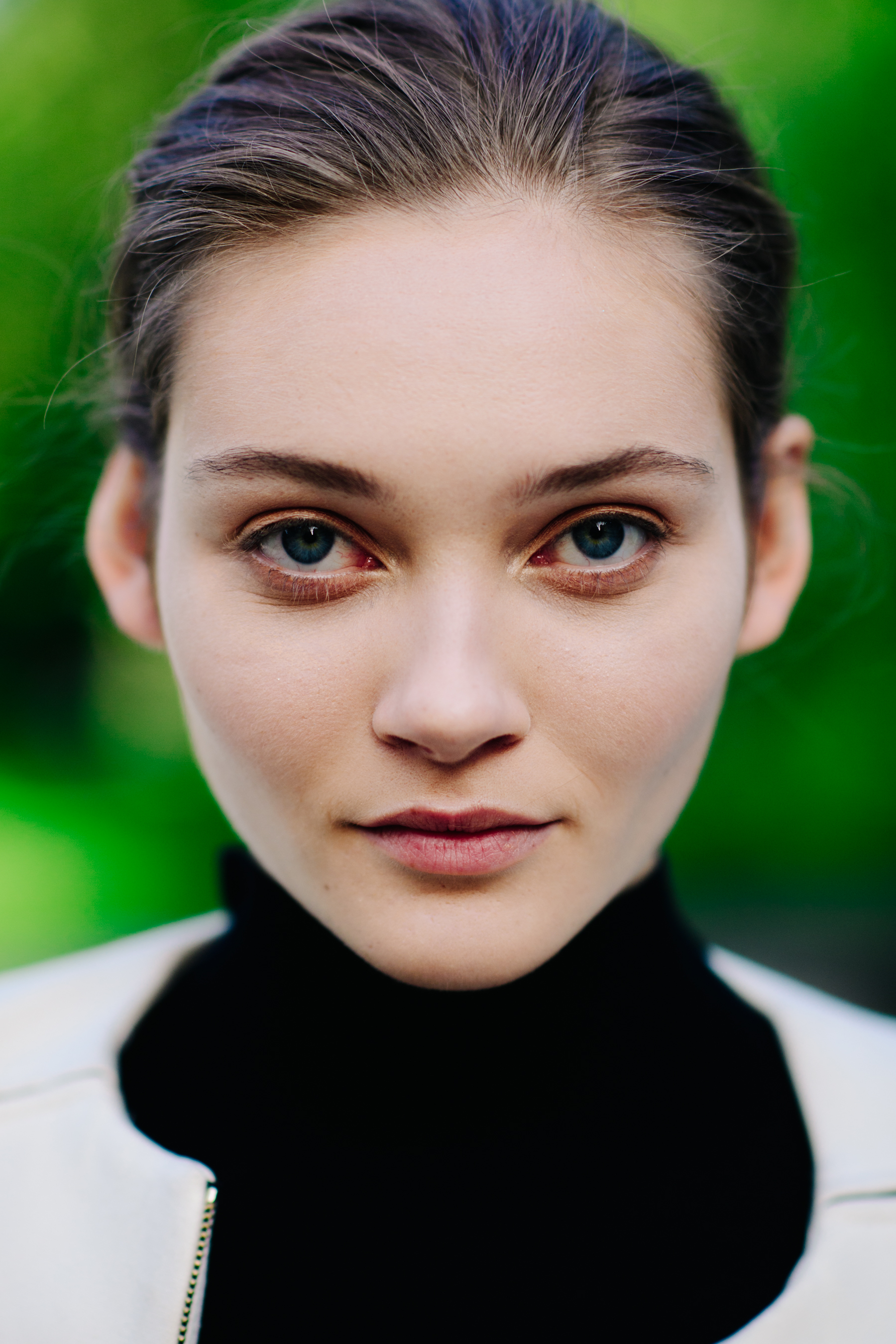 Portrait of a model with blue eyes