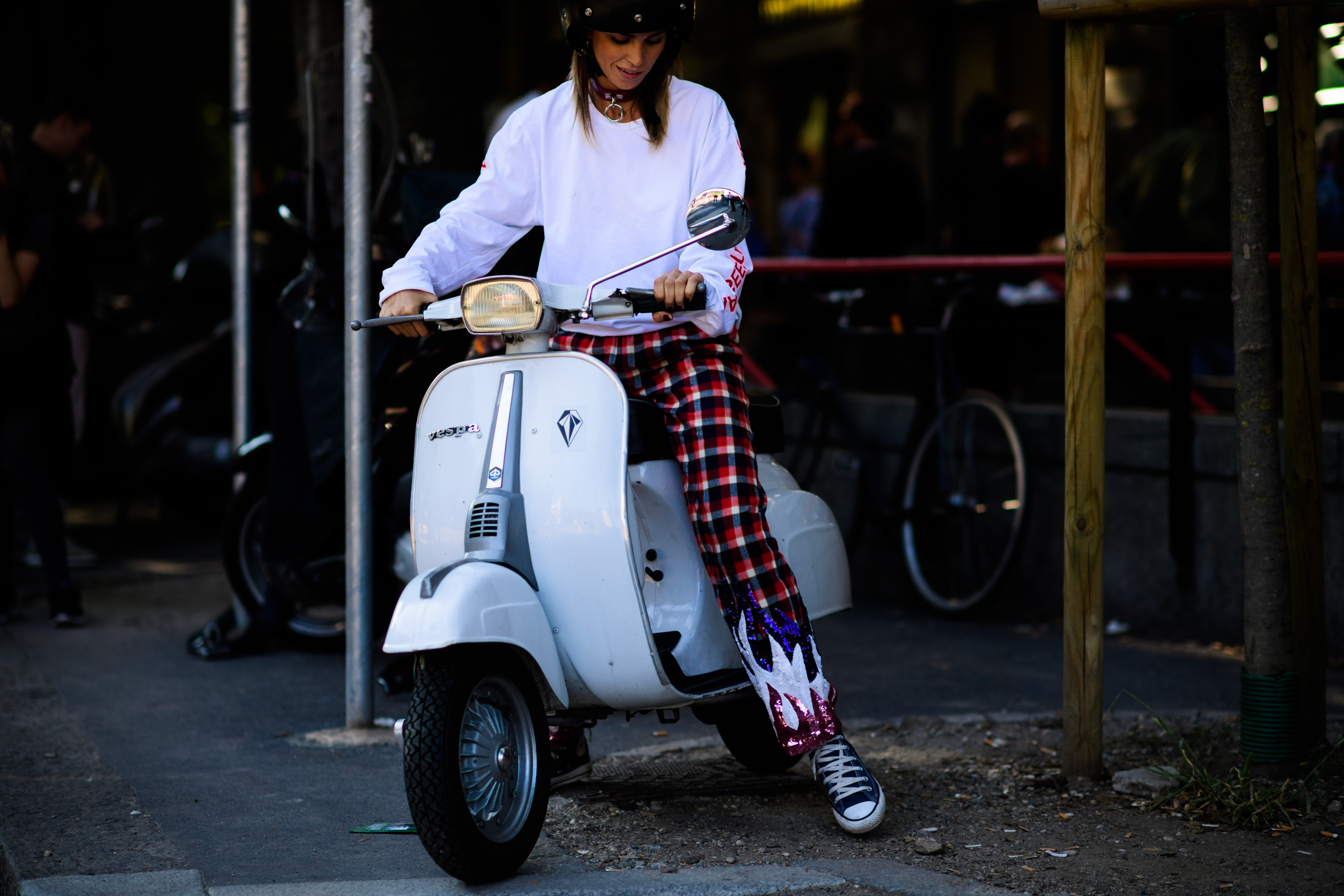 Italian girl on her scooter