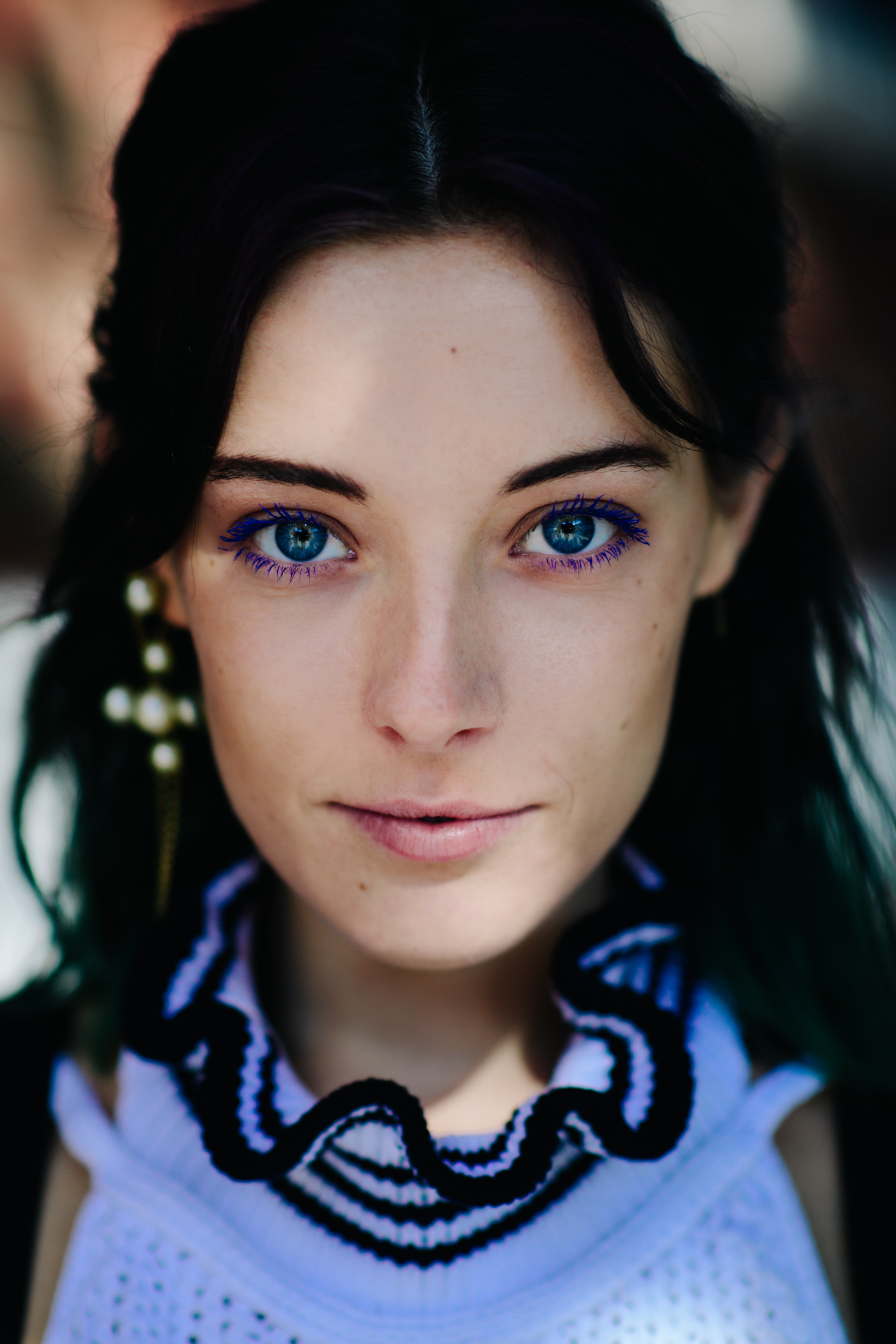Portrait of a model with blue eyes