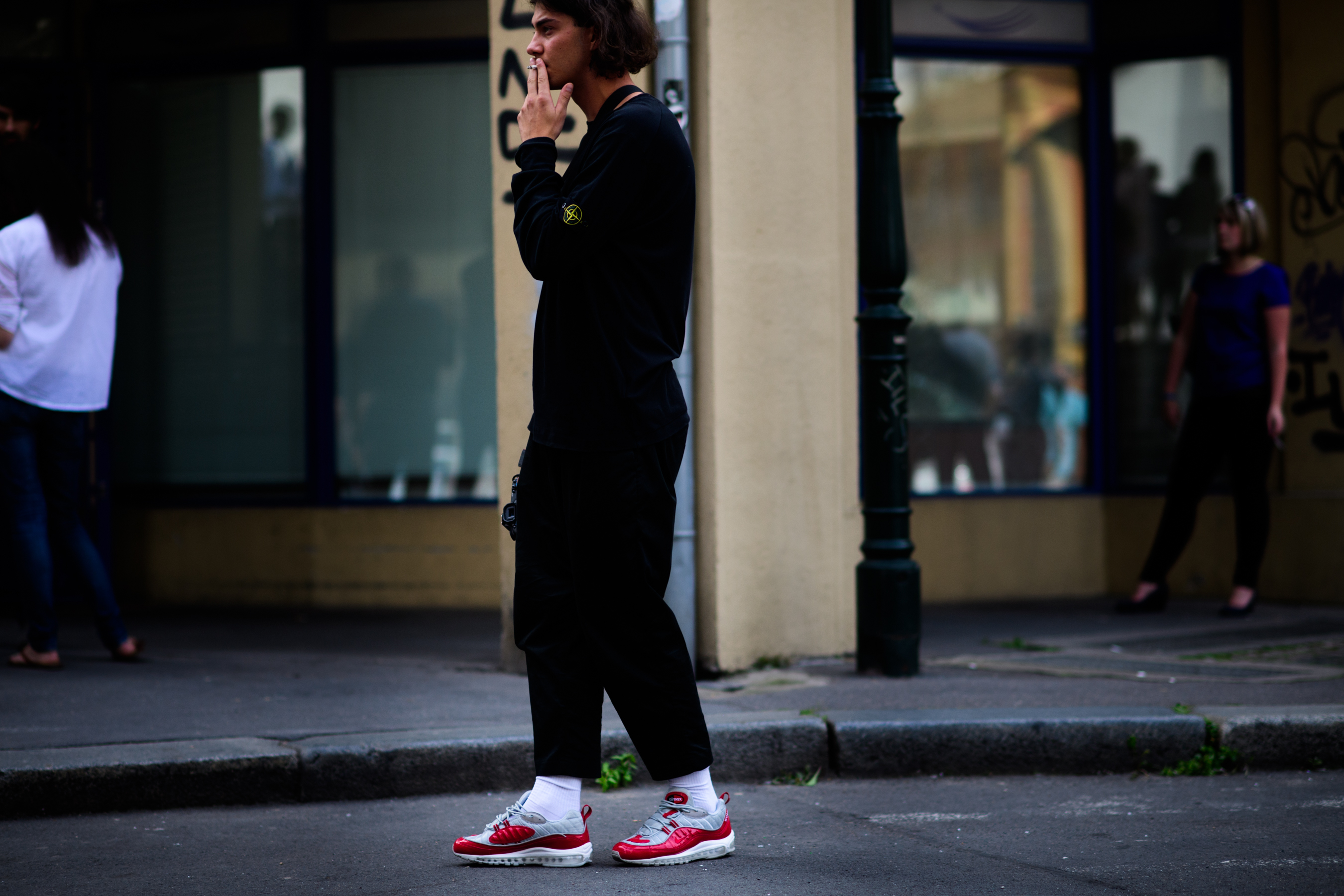 Man wearing Air Max x Supreme collaboration
