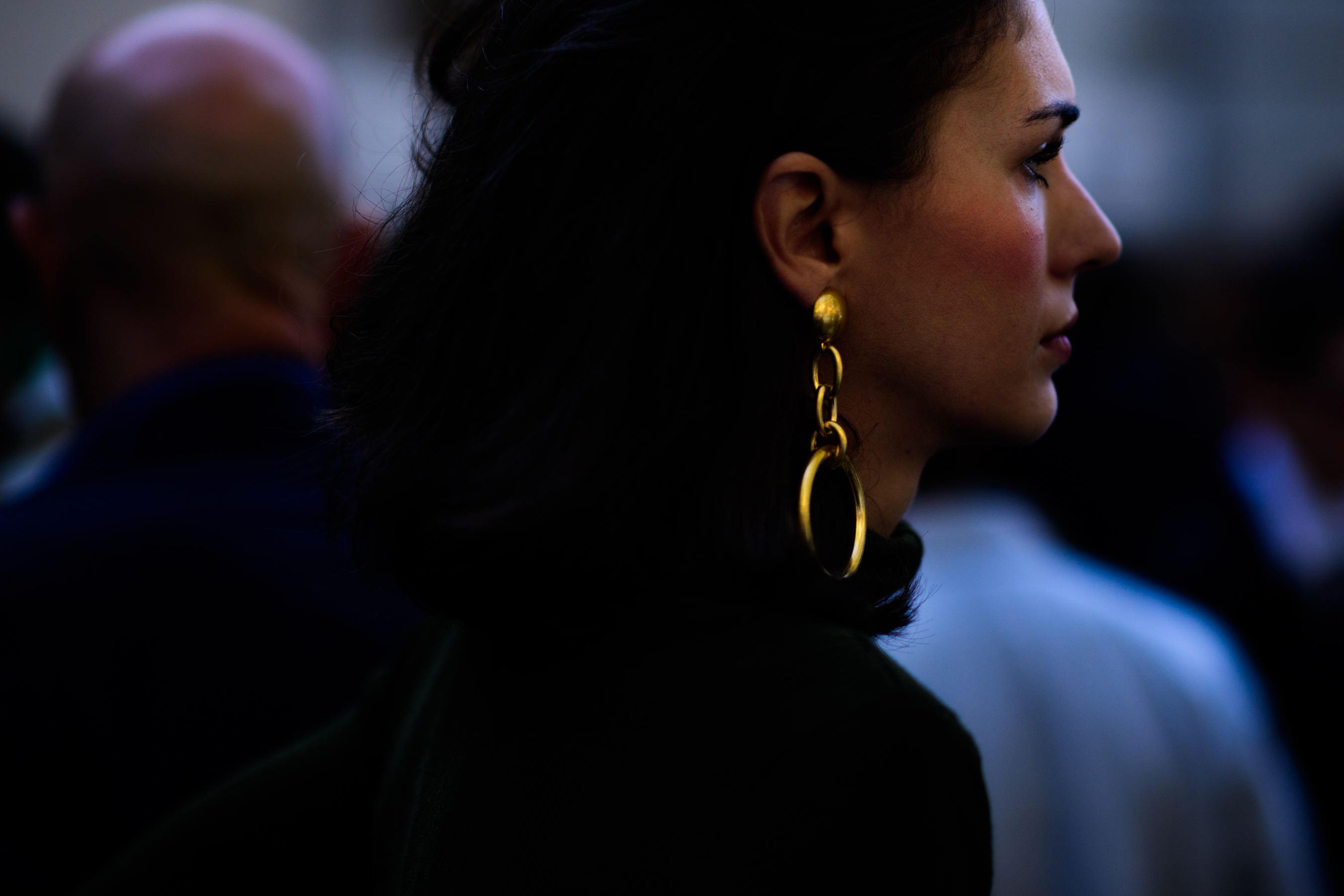 Italian stylist with golden earring