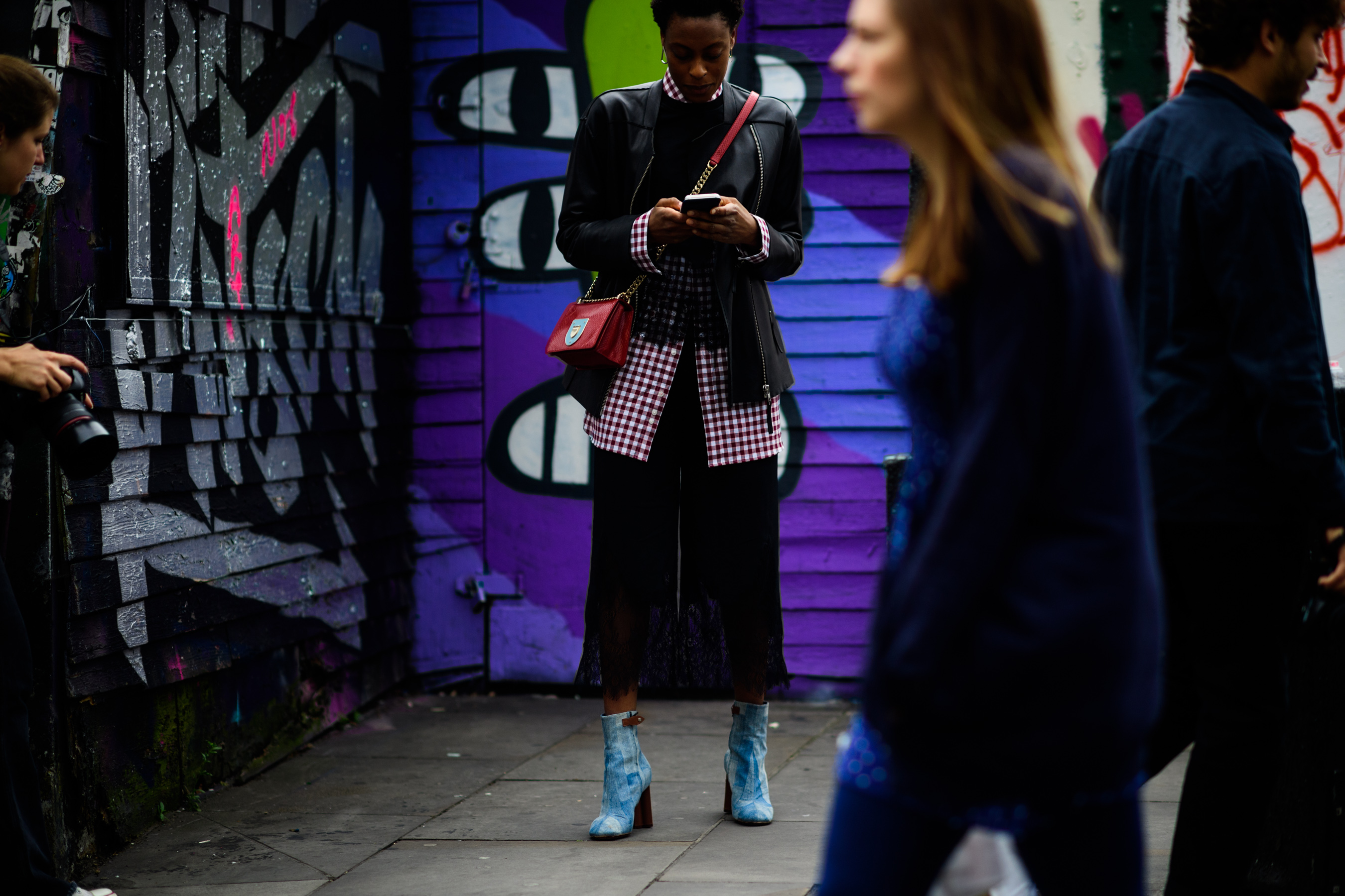 Editor wearing Louis Vuitton boots