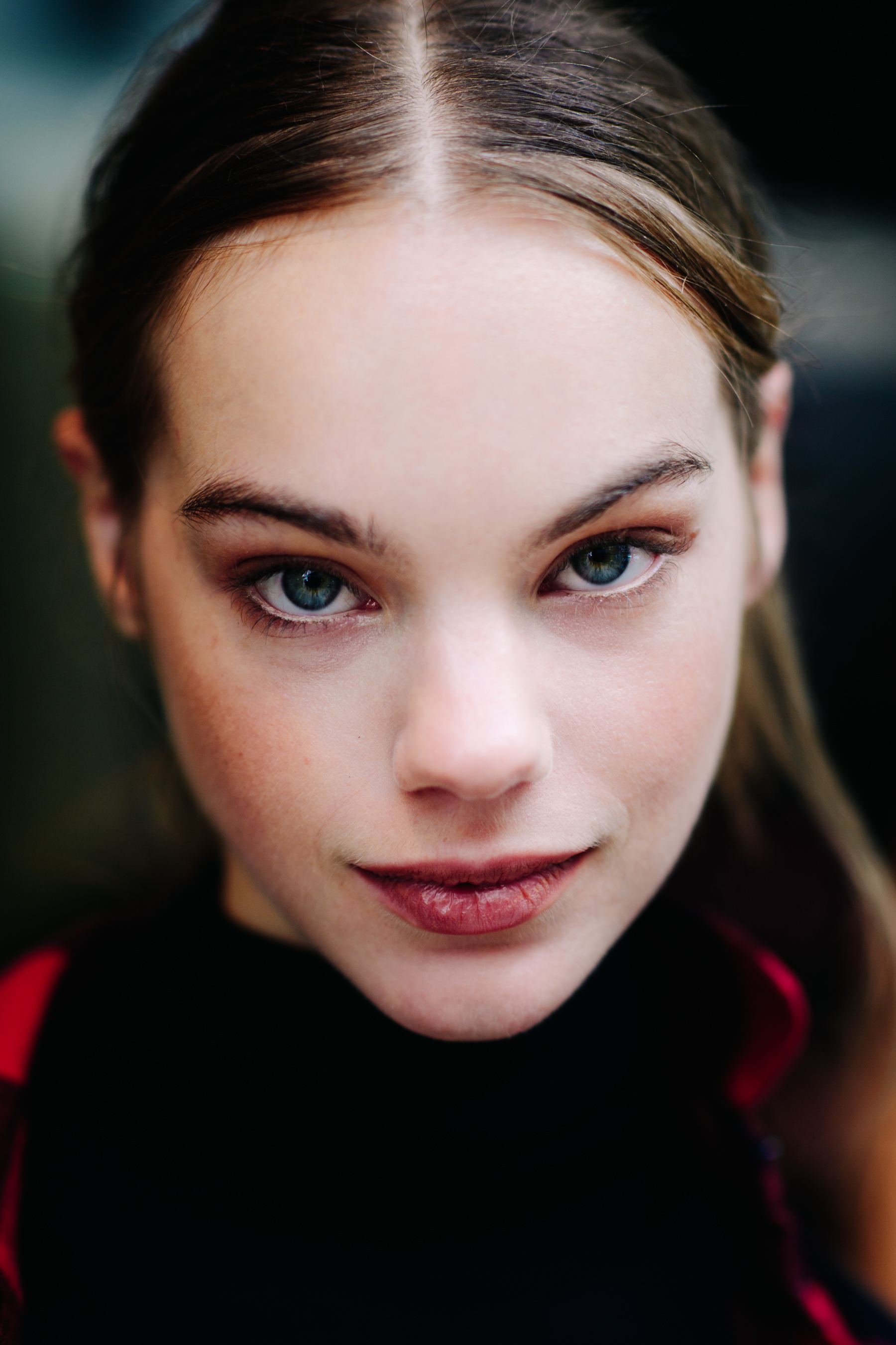 Portrait of model with long hair
