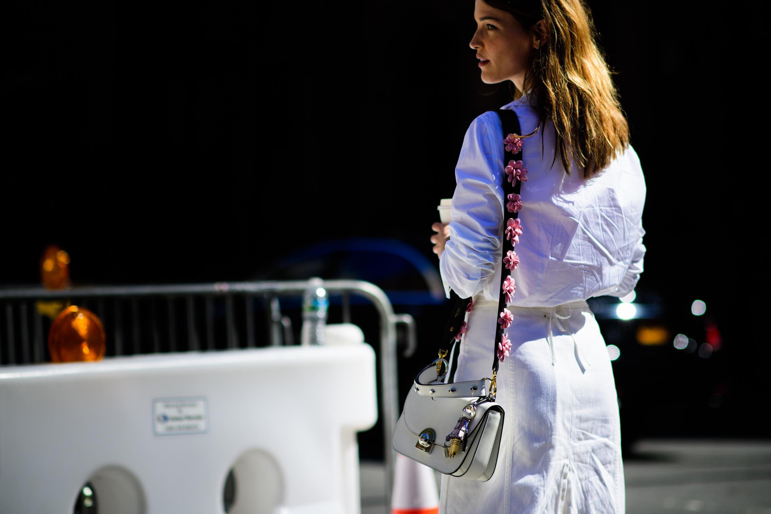 American blogger wearing white