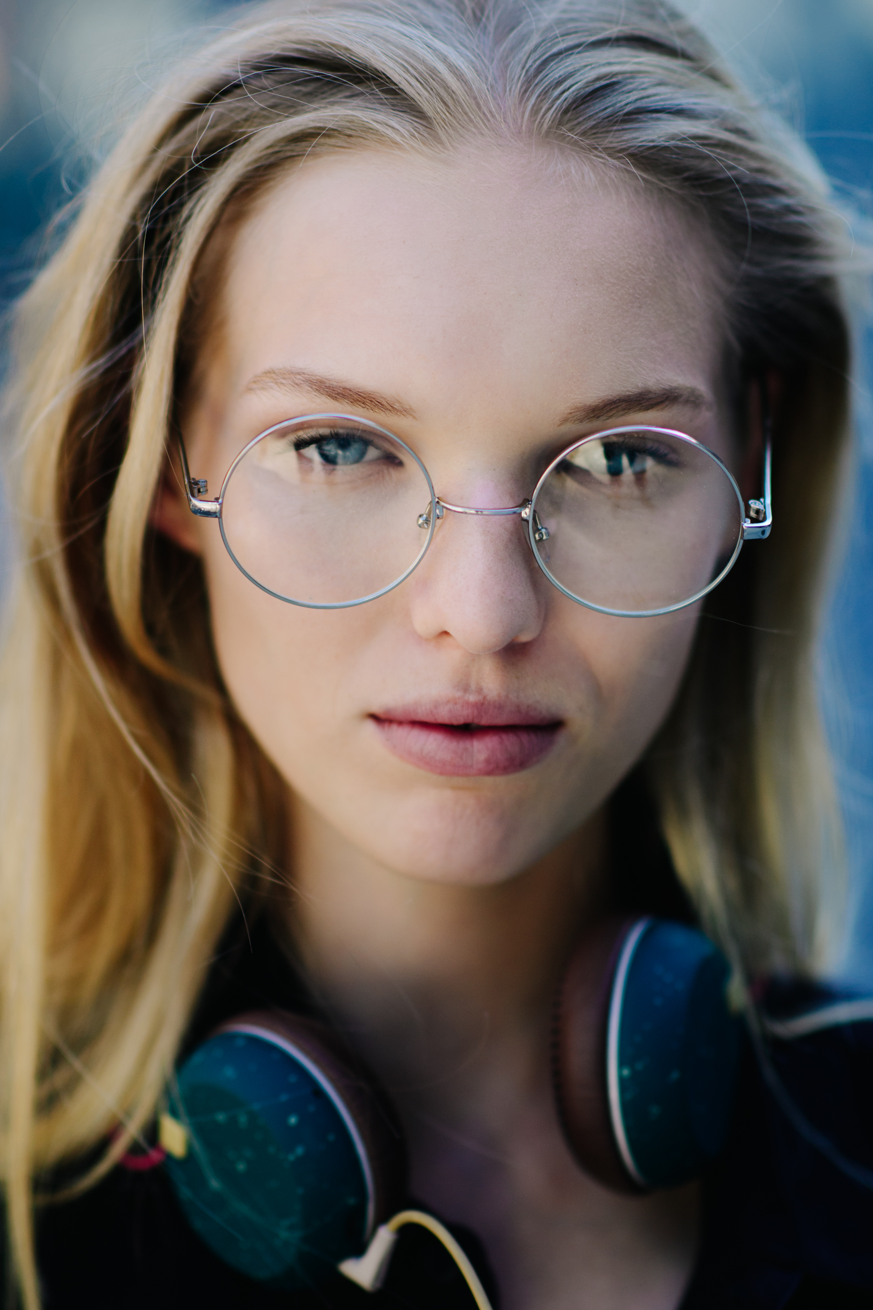 Portrait of a model wearing glasses