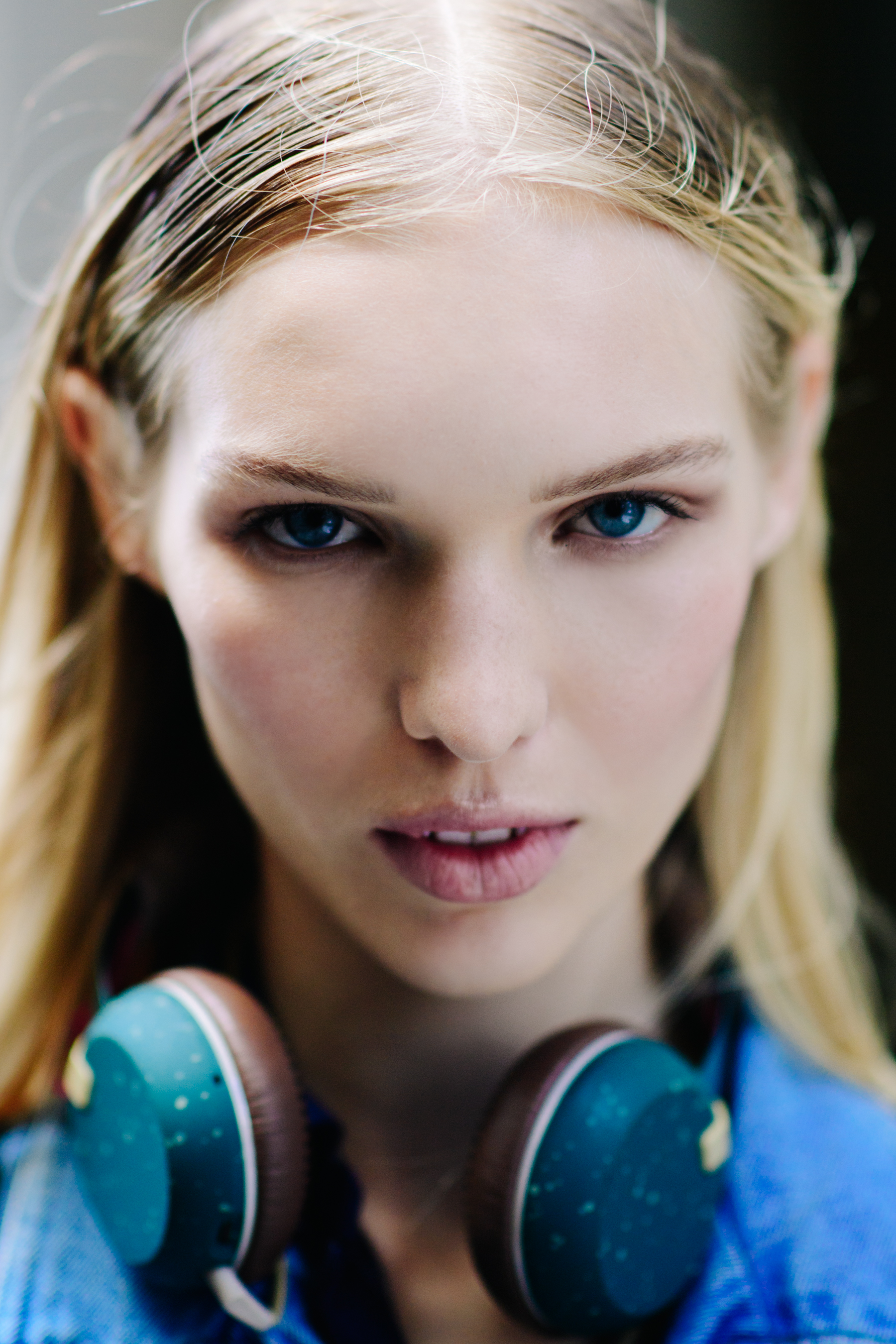 Portrait of a model with blonde hair