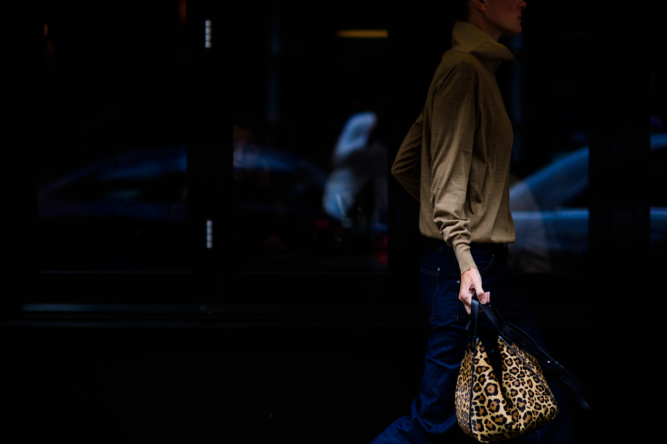 Financial times editor with leopard nag