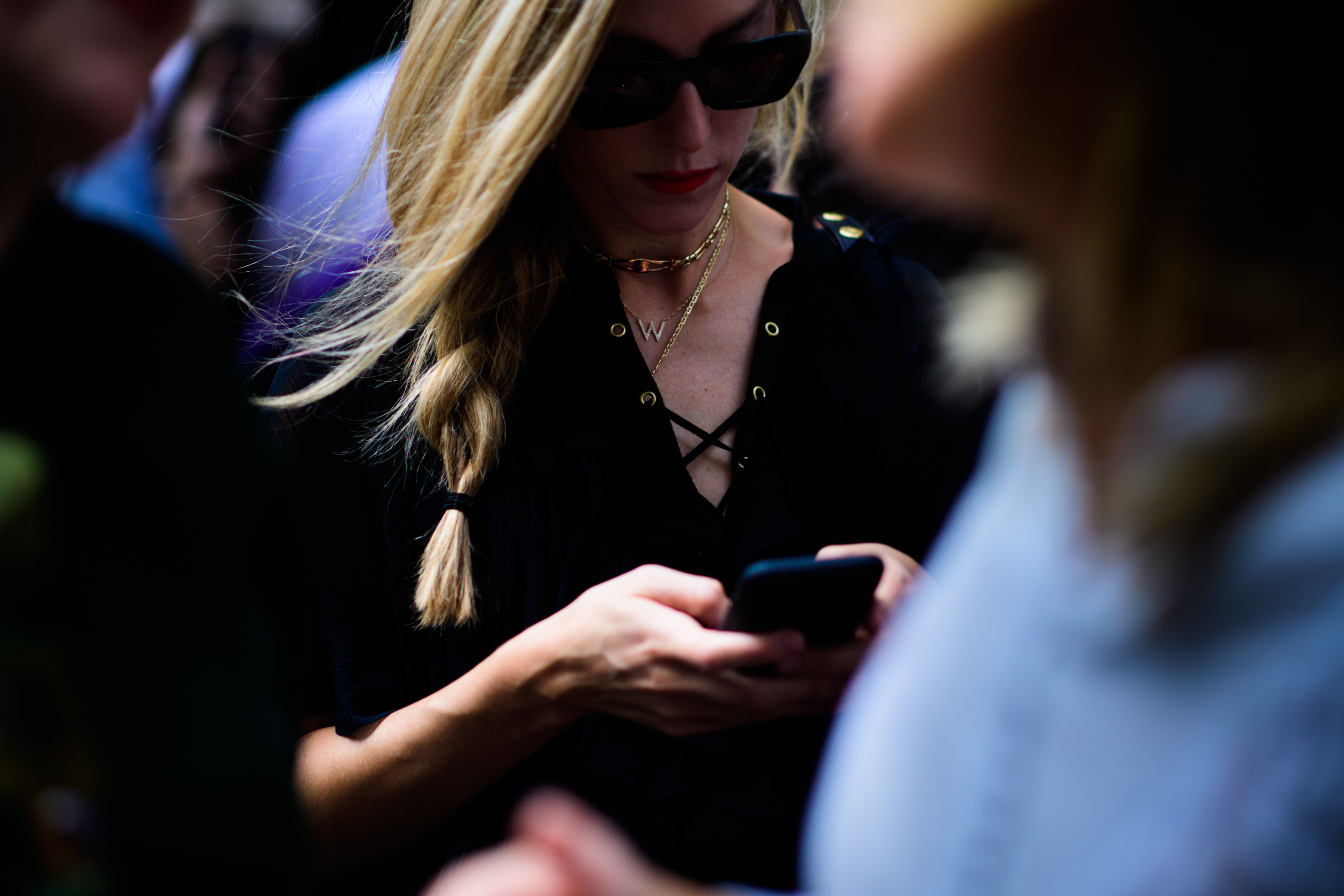 Woman wearing golden jewellery