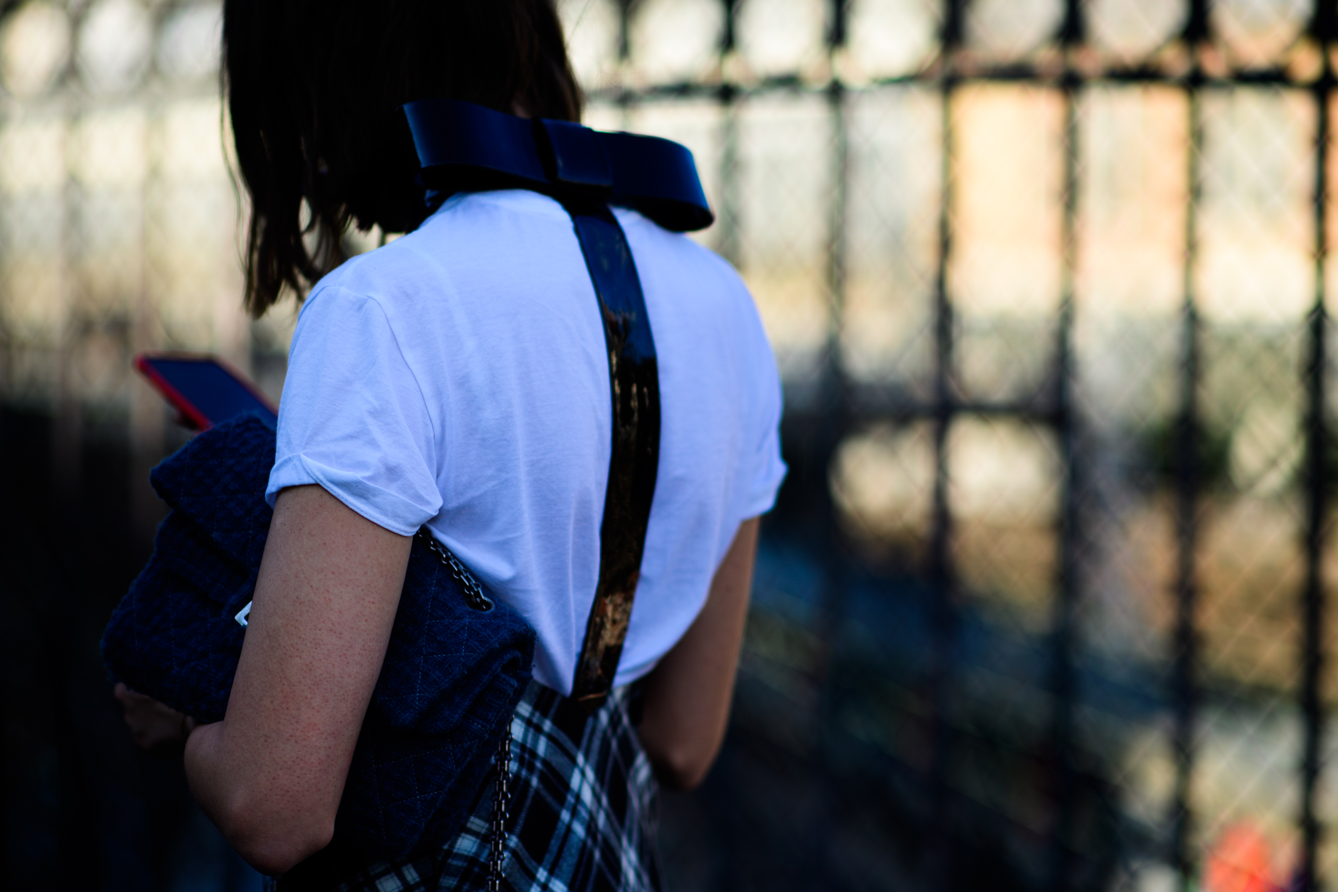 Woman wearing white shirt