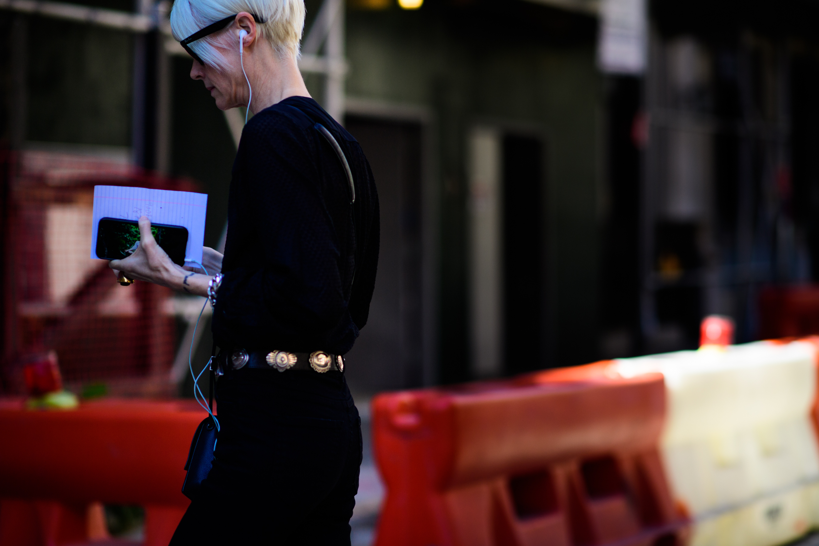Editor with short white hair