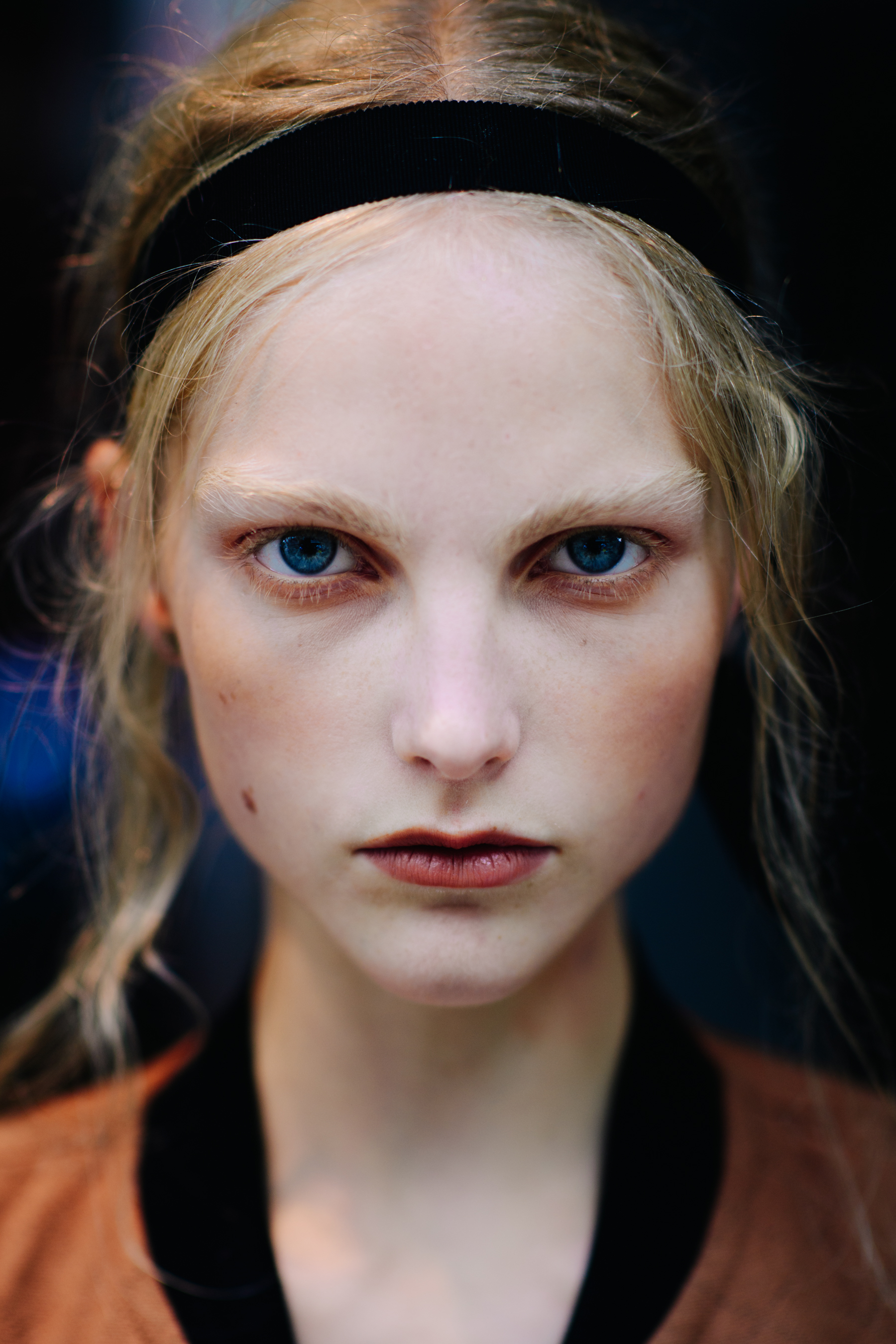 Portrait of model with blue eyes