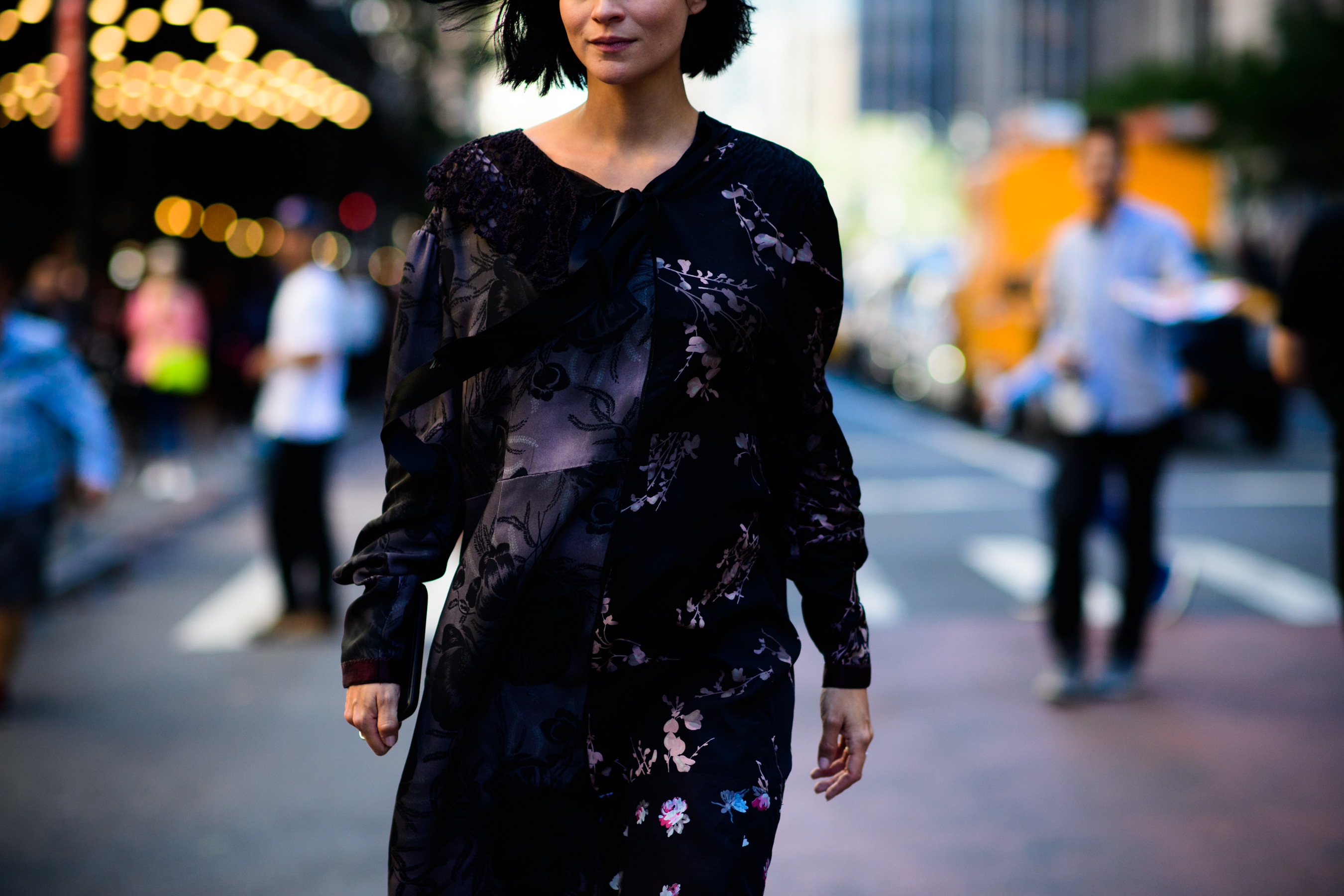 Editor wearing black dress