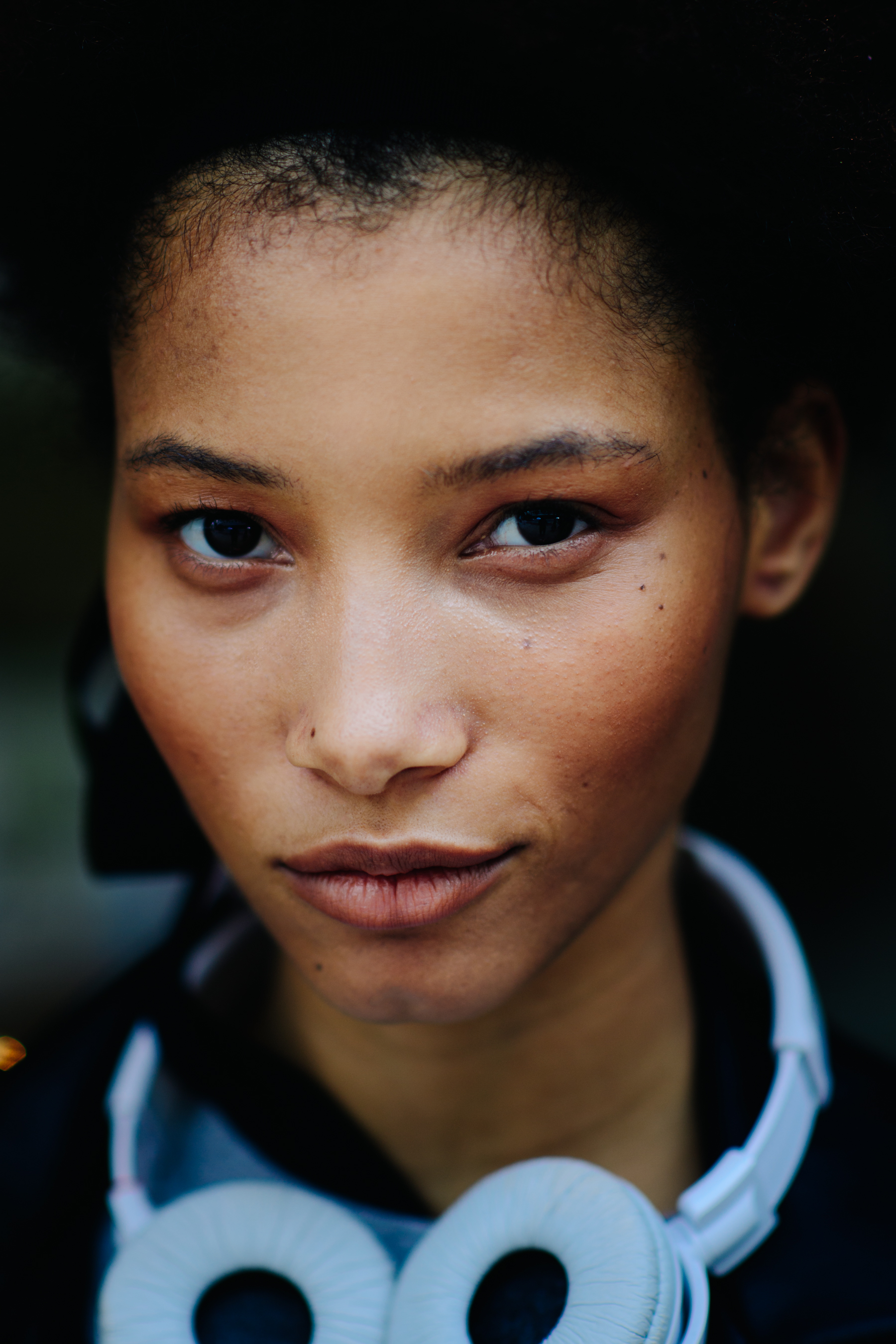 Portrait of a model with earphones