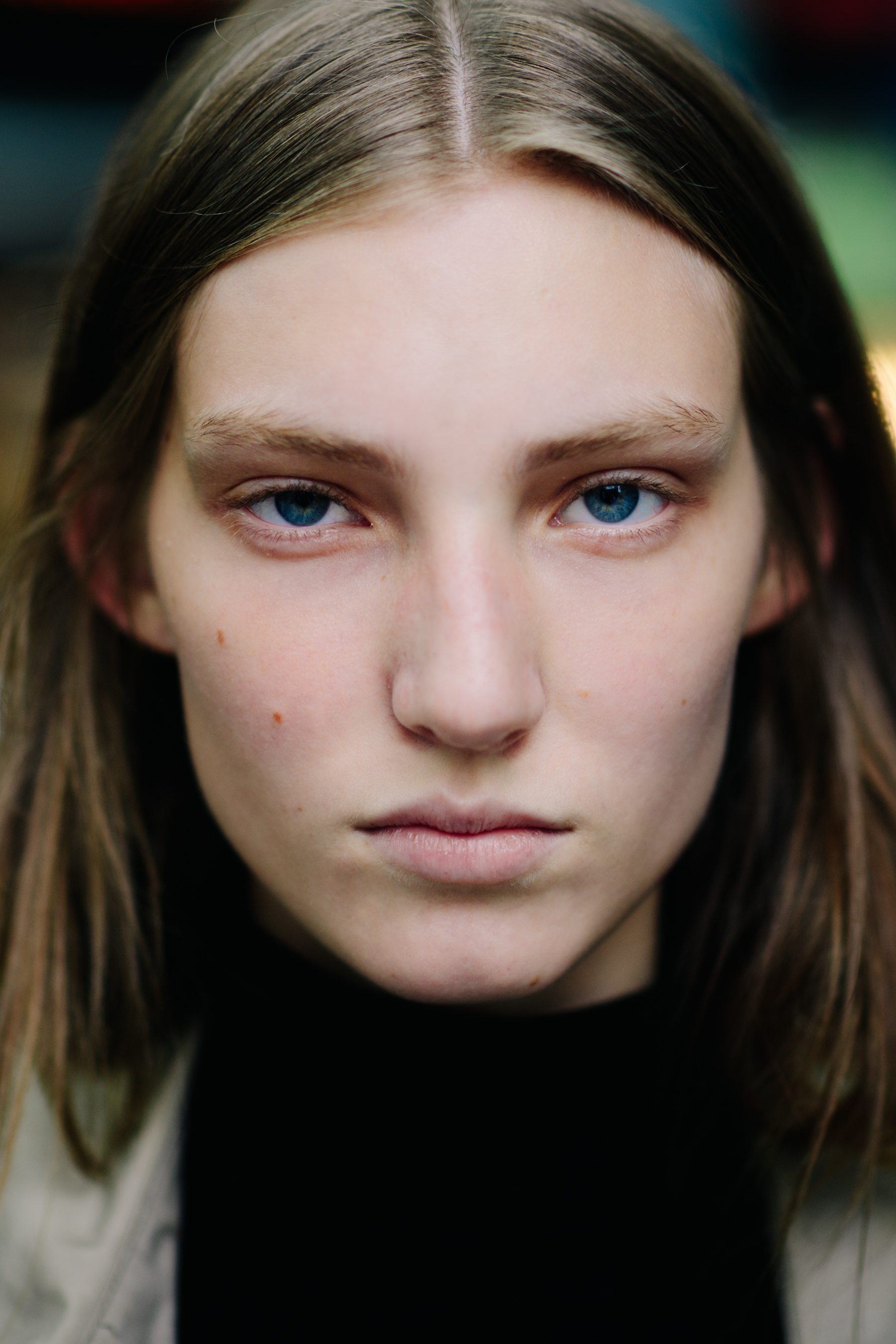 Portrait of a model with blue eyes